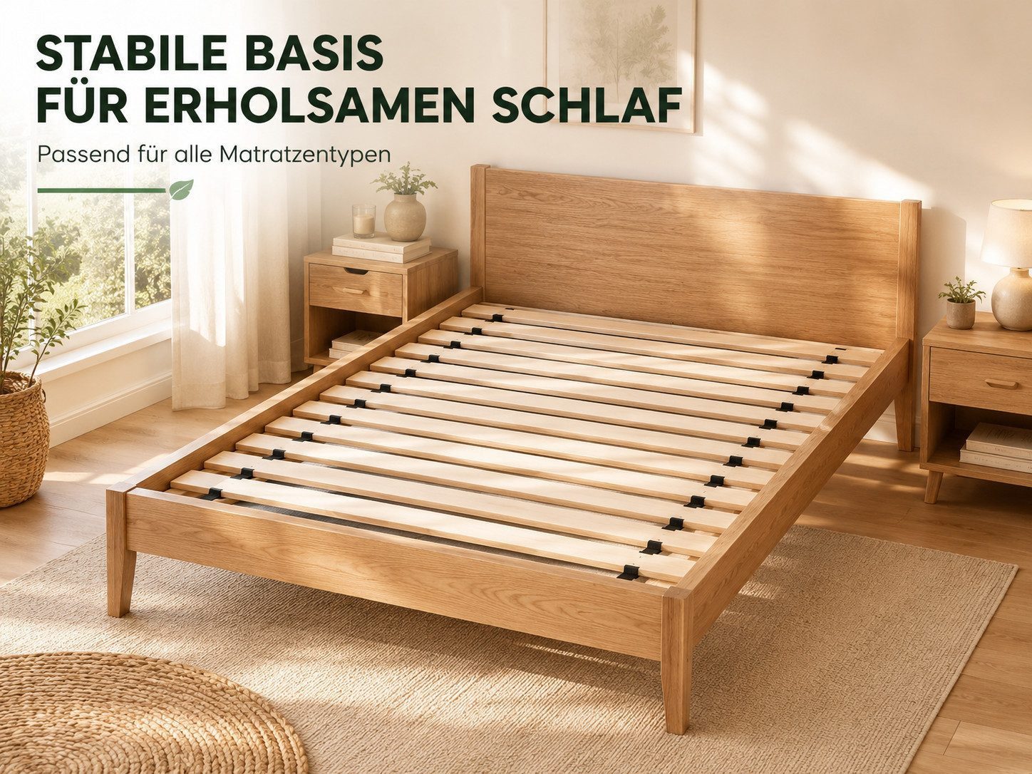 Lattenrost Rollrost 120x200 cm Holz 10 Leisten stabil belastbar Best for Home, Best for Home, Kopfteil Nicht verstellbar, Fußteil Nicht verstellbar – Bild 2 von 5
