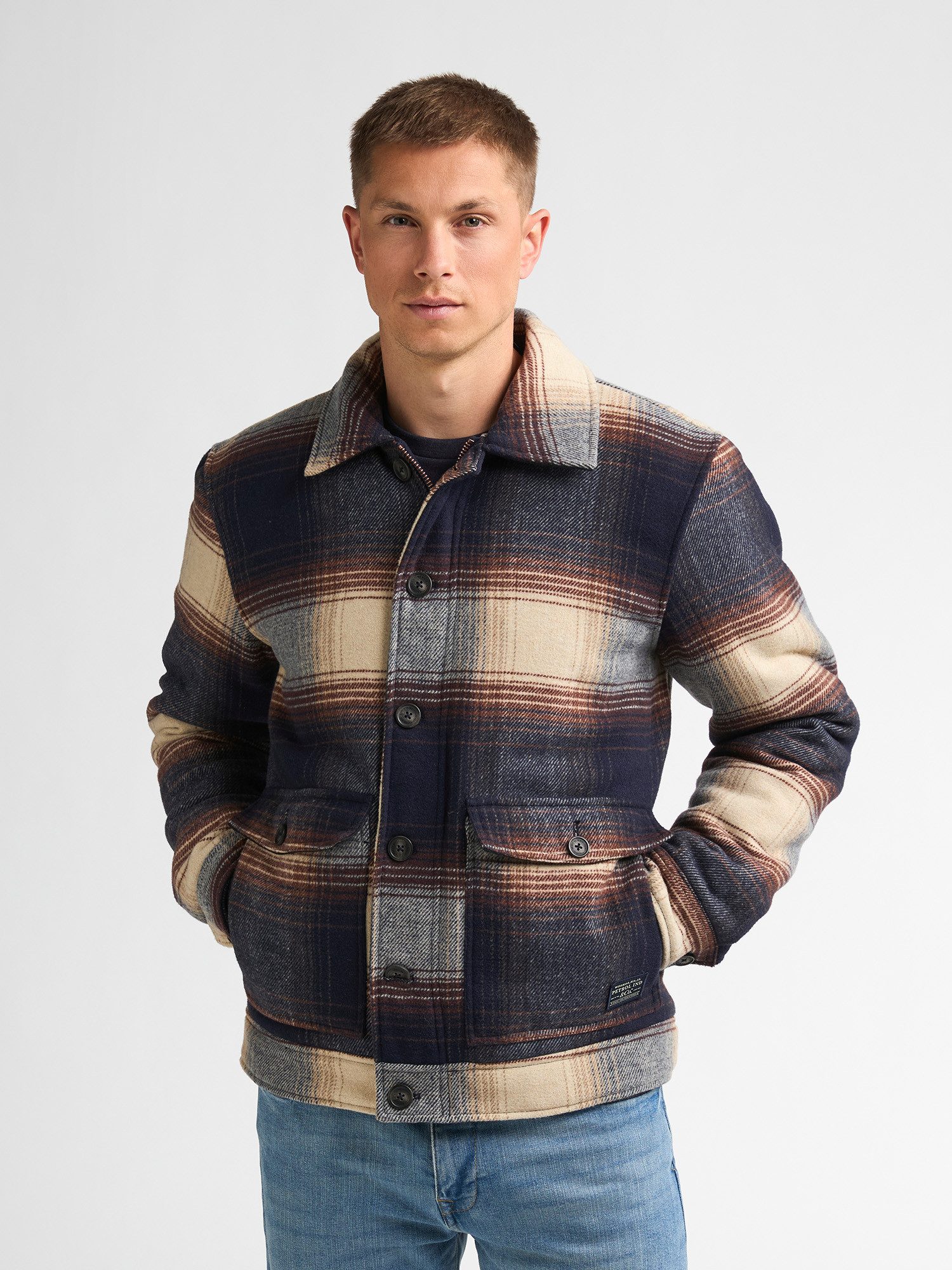 Petrol Industries Winterjacke Karierte Bomberjacke steelvalley