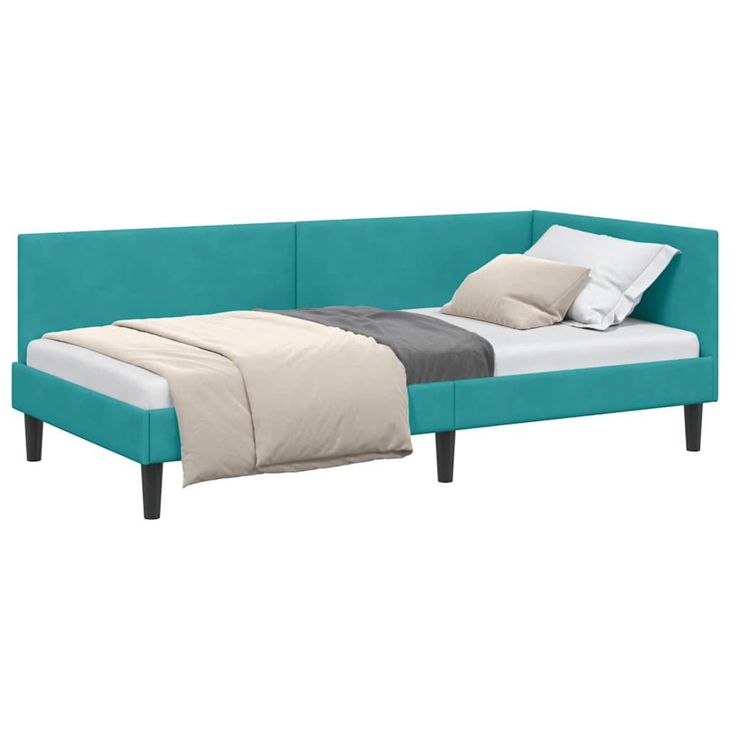 vidaXL Bett Eckbettgestell Türkis 90 x günstig online kaufen