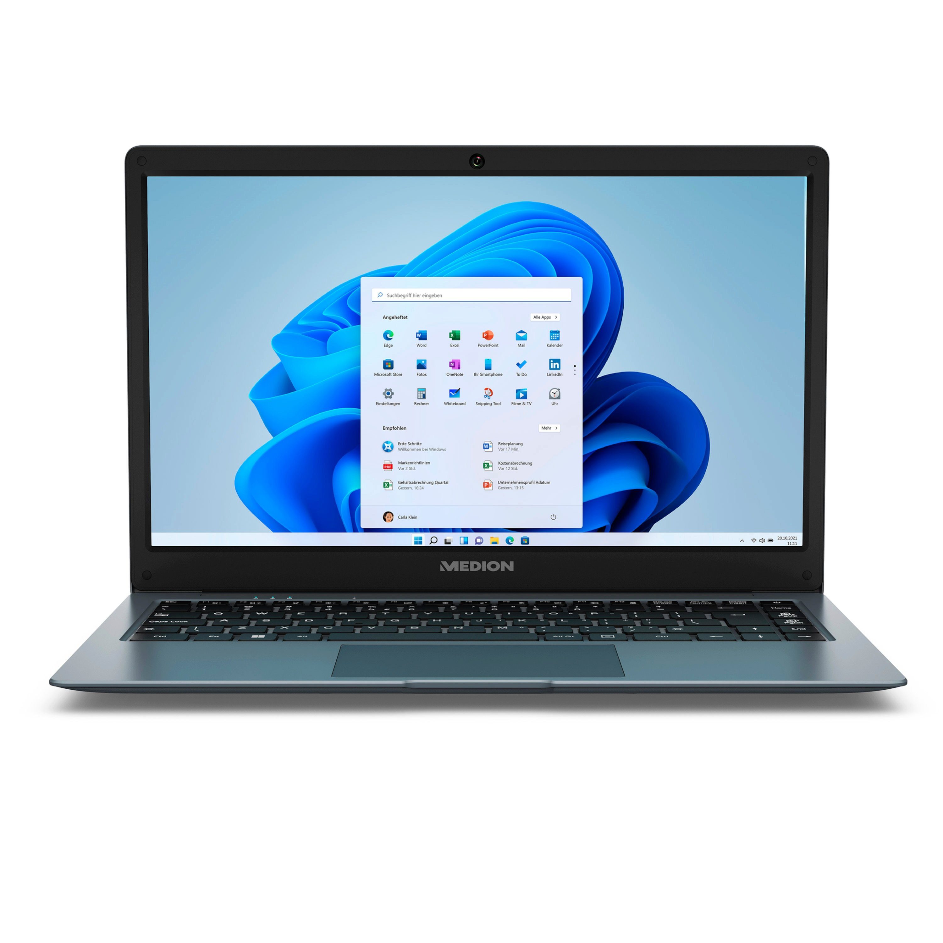 Silver Intel GB UHD, SSD, Zoll, Windows E14223 Display, MD64150) Notebook cm/14 (35.5 4GB, Medion® Full-HD Pentium N5030, 11, 128 Intel®