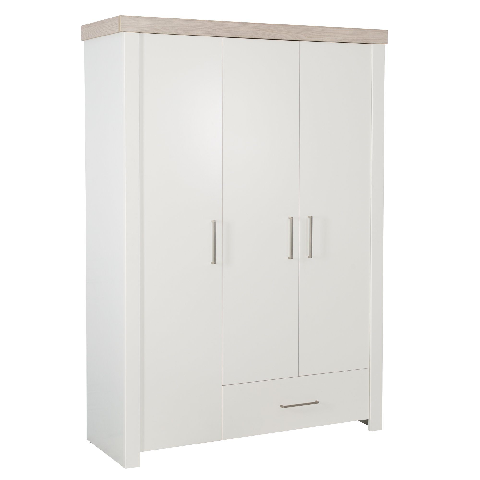 roba® Kinderkleiderschrank Lucy 3-türig - Schrank für Kinderzimmer - Holzdekor / Weiß - Metallgriffe