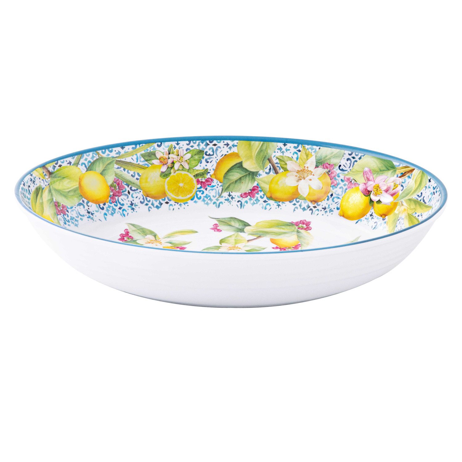 EasyLife Salatschüssel Ischia, Melamin, Spülmaschinengeeignet, Mehrfarbig, Zitronen, H: 6.5cm