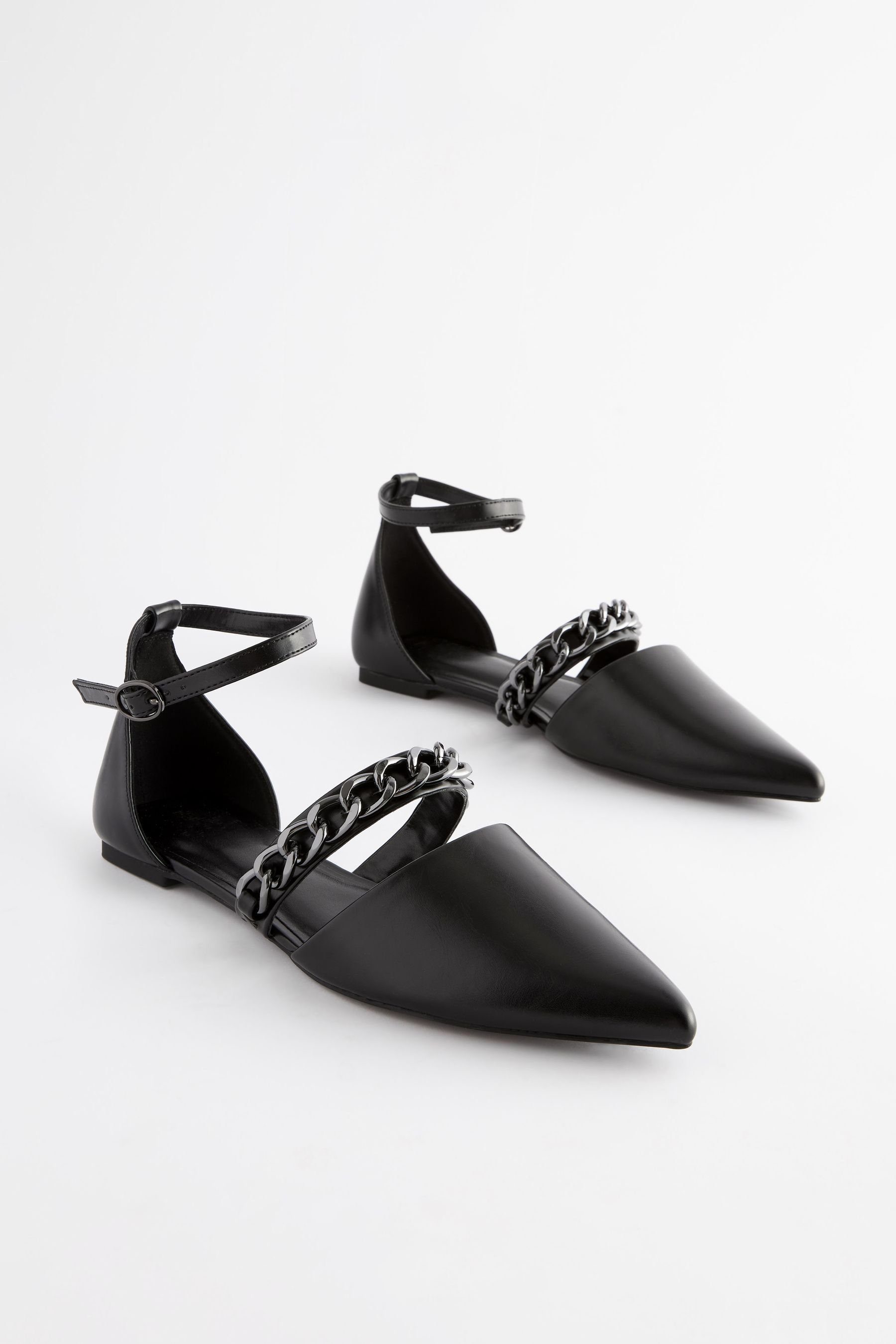 Next Forever Comfort® mit Sandale flache (1-tlg) Schuhe Spitze, Black Kette