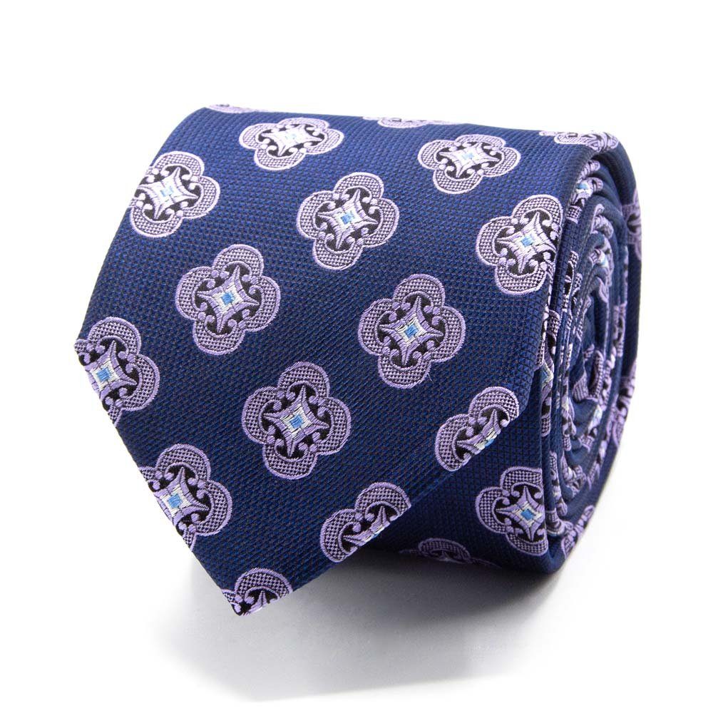 Krawatte Marineblau Muster geometrischem mit Krawatte Seiden-Jacquard BGENTS (8cm) Breit