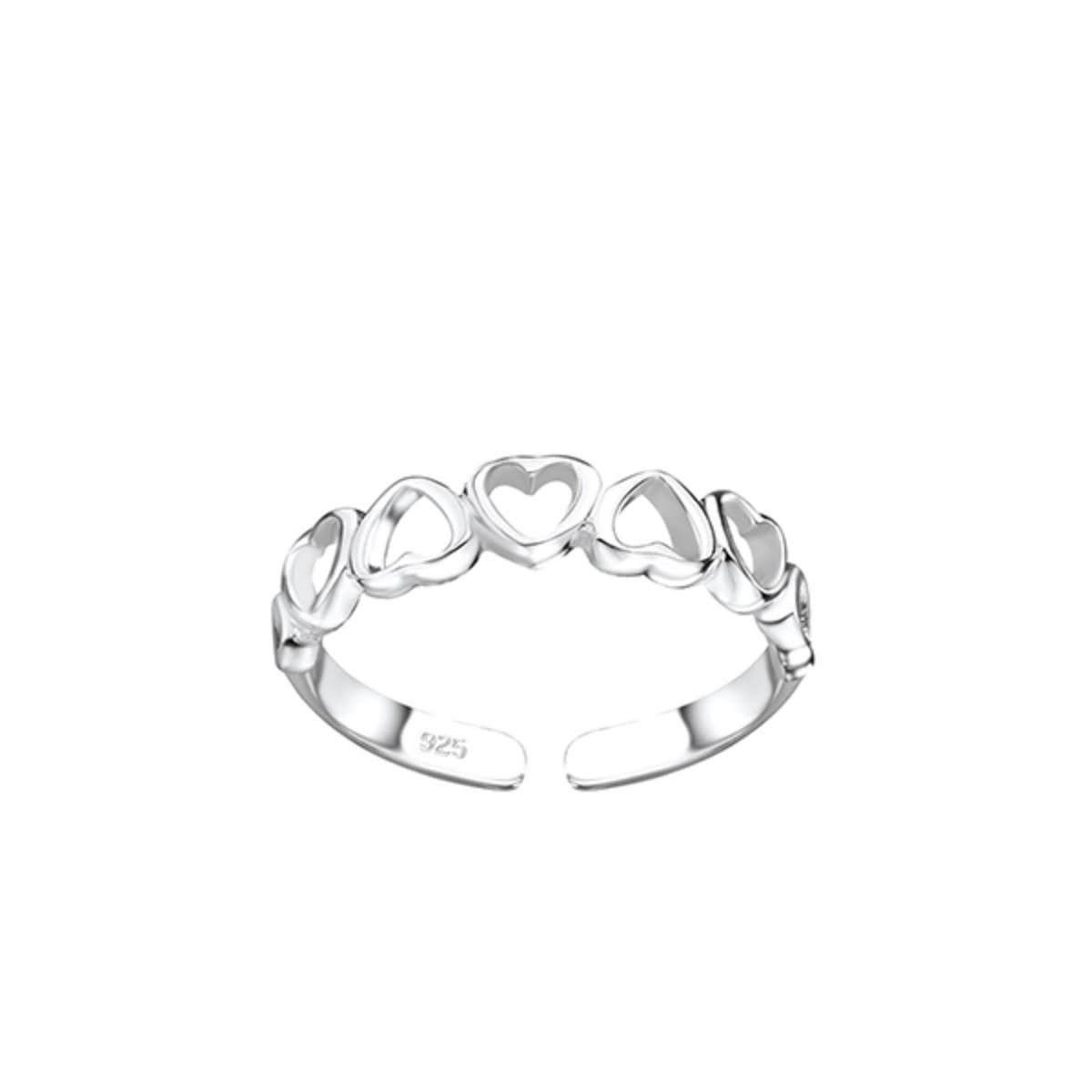 Order & Smile Schmuck Zehenring Herz Zehenring 925 Silber, gestempelt