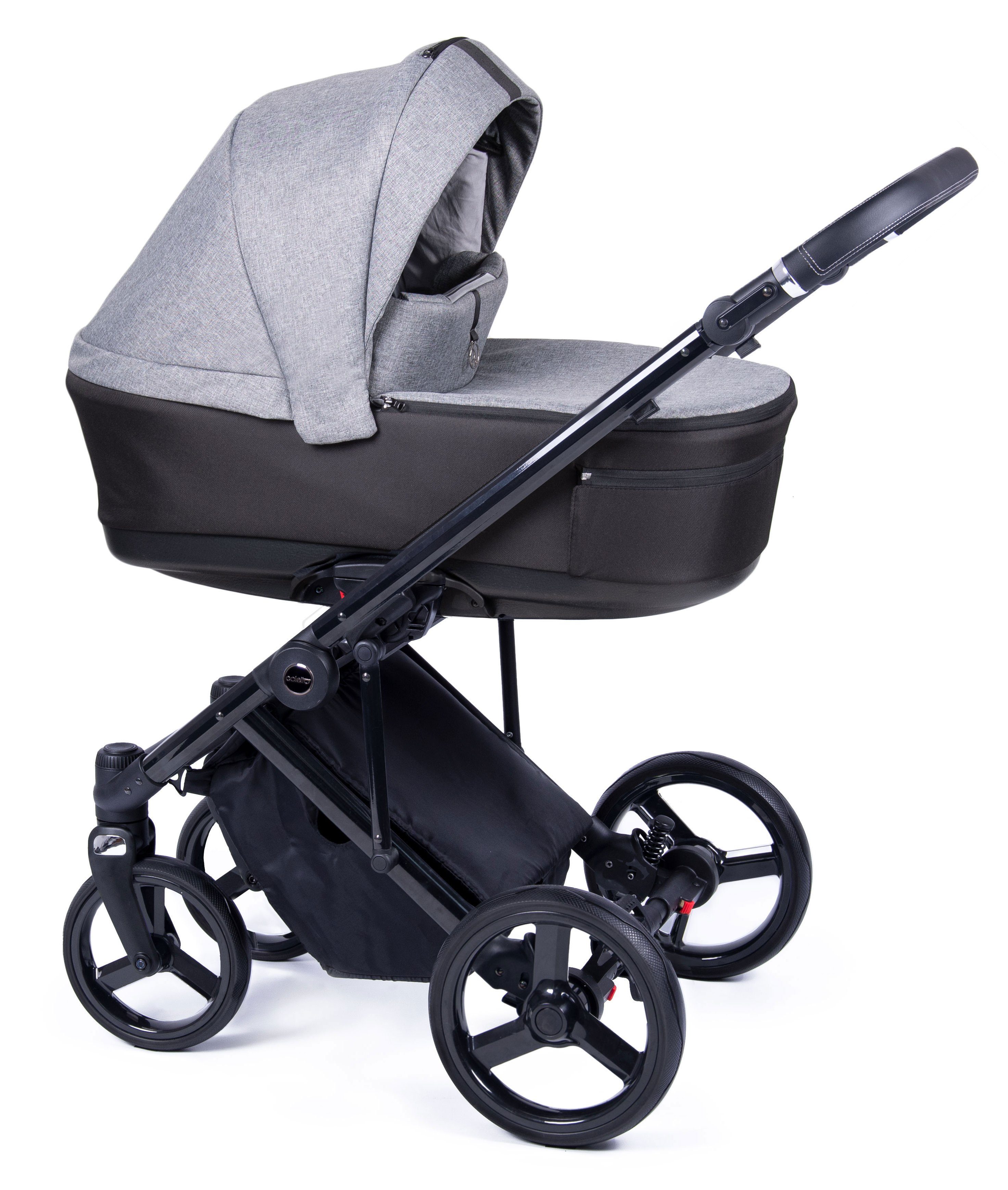 in Fado 1 Kinderwagen-Set - Grau = Gestell 14 in - 24 Designs Kombi-Kinderwagen 2 schwarz Teile babies-on-wheels