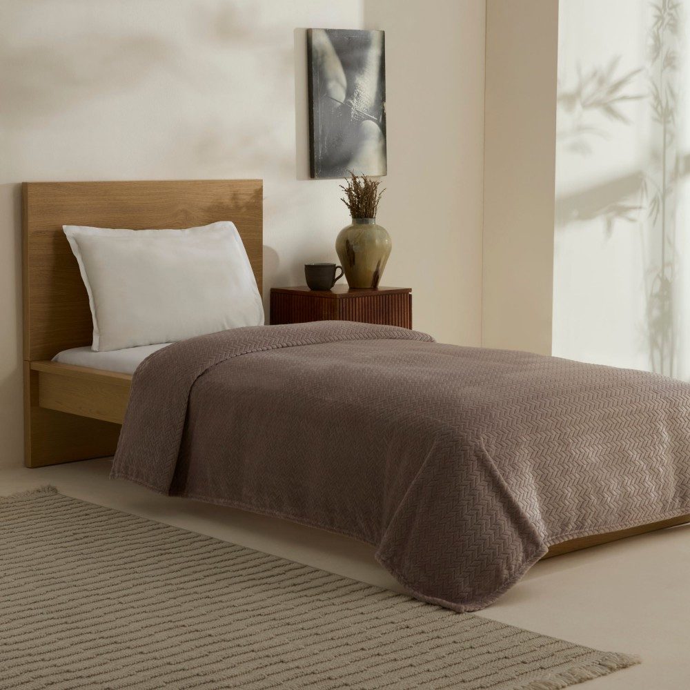 Karaca Tagesdecke Karaca Leaves Steingrau Doppelbettdecke Tagesdecke Bettde günstig online kaufen