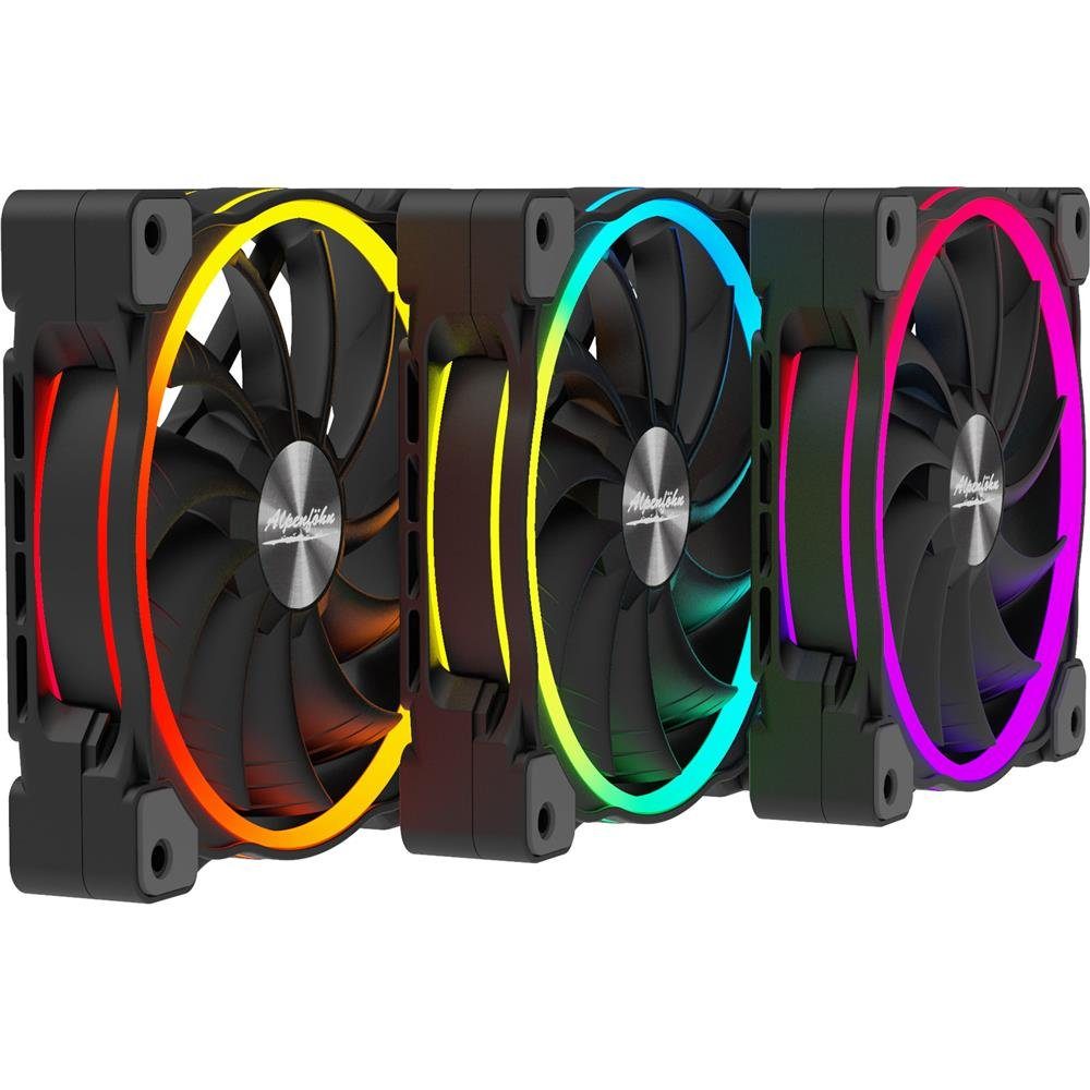 Alpenföhn Gehäuselüfter Wing Boost 3 ARGB High Speed Triple, 3er 120mm Gehäuselüfter RGB LED Beleuchtung, schwarz
