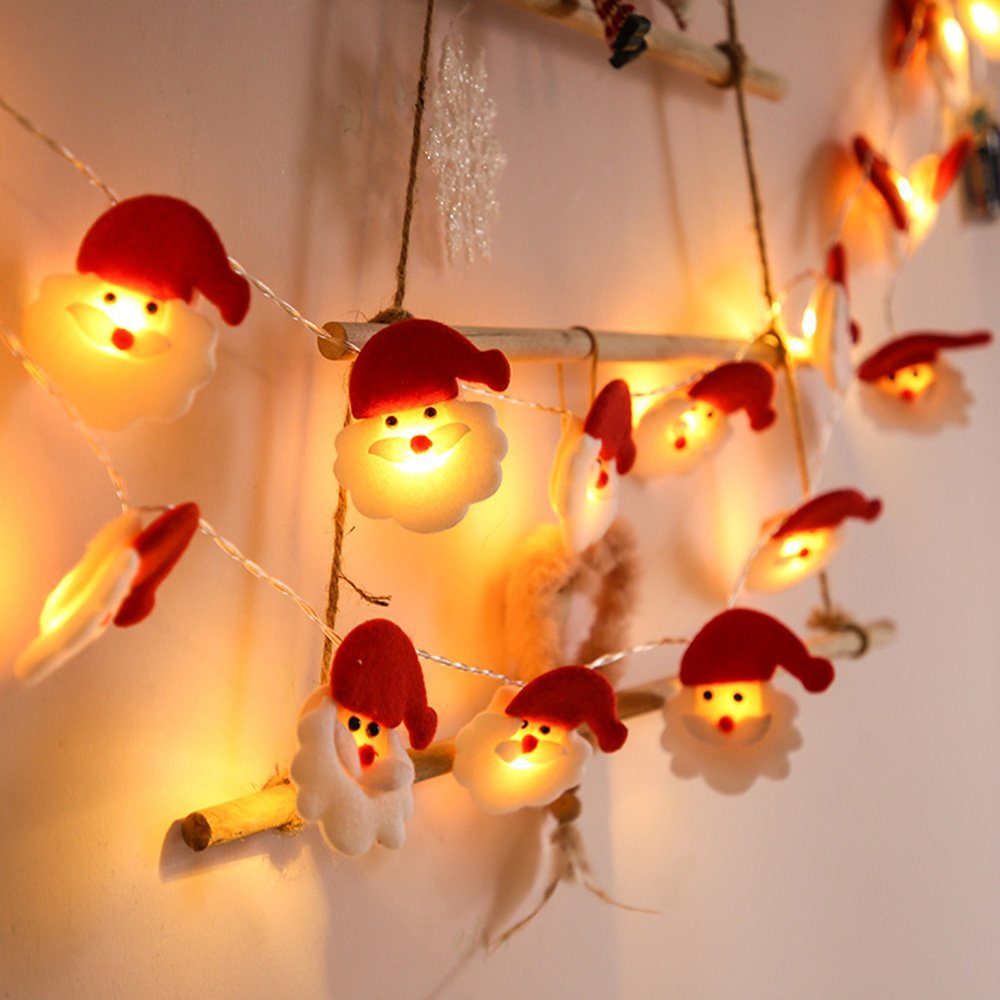 Rosnek LED-Lichterkette LED Weihnachten Party Lichtervorhang, 1.5m/3m, Weihnachtsbaum Deko Weihnachtsmann