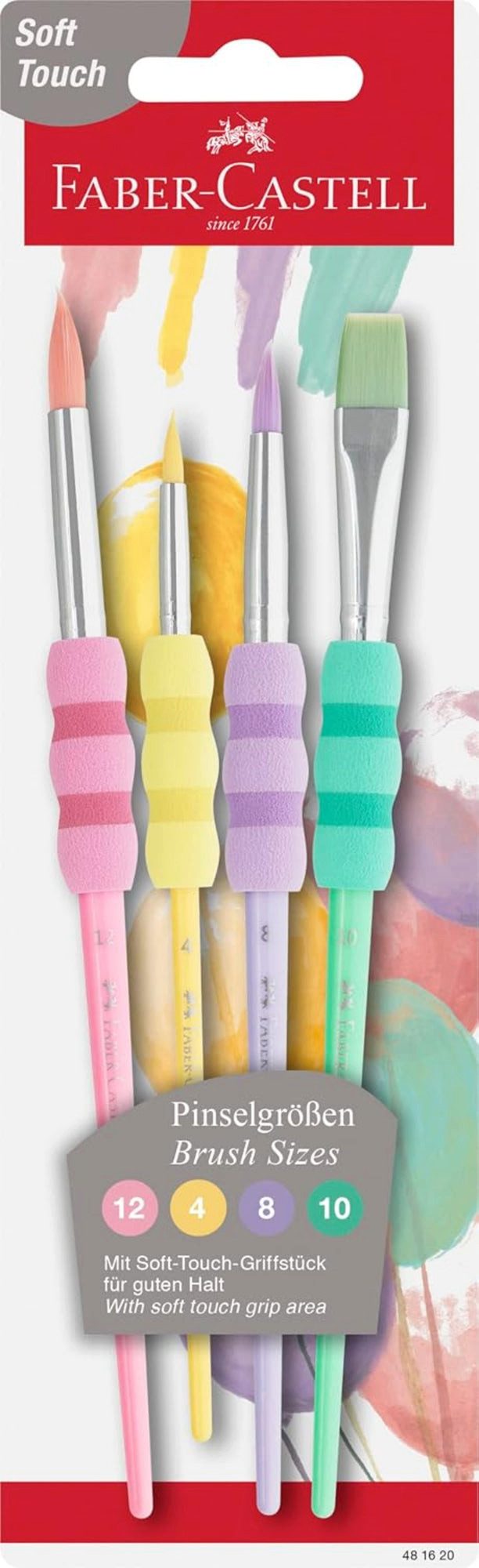 Faber-Castell Faber-Castell Aquarellpinsel Pastell Soft-Touch 4er-Set Gr. 4 8 10 12