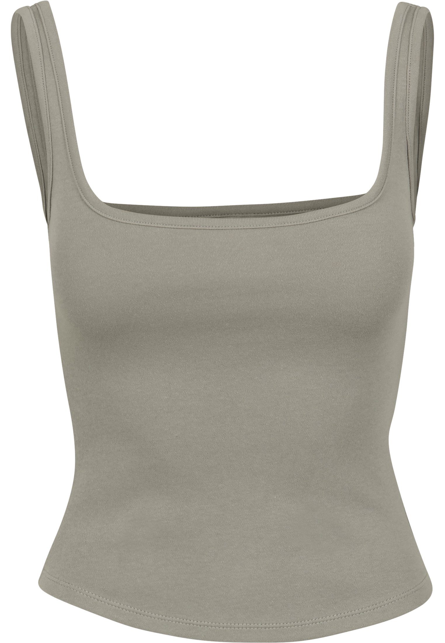 Ladies URBAN T-Shirt Neck Top green/grey Damen (1-tlg) Wide CLASSICS