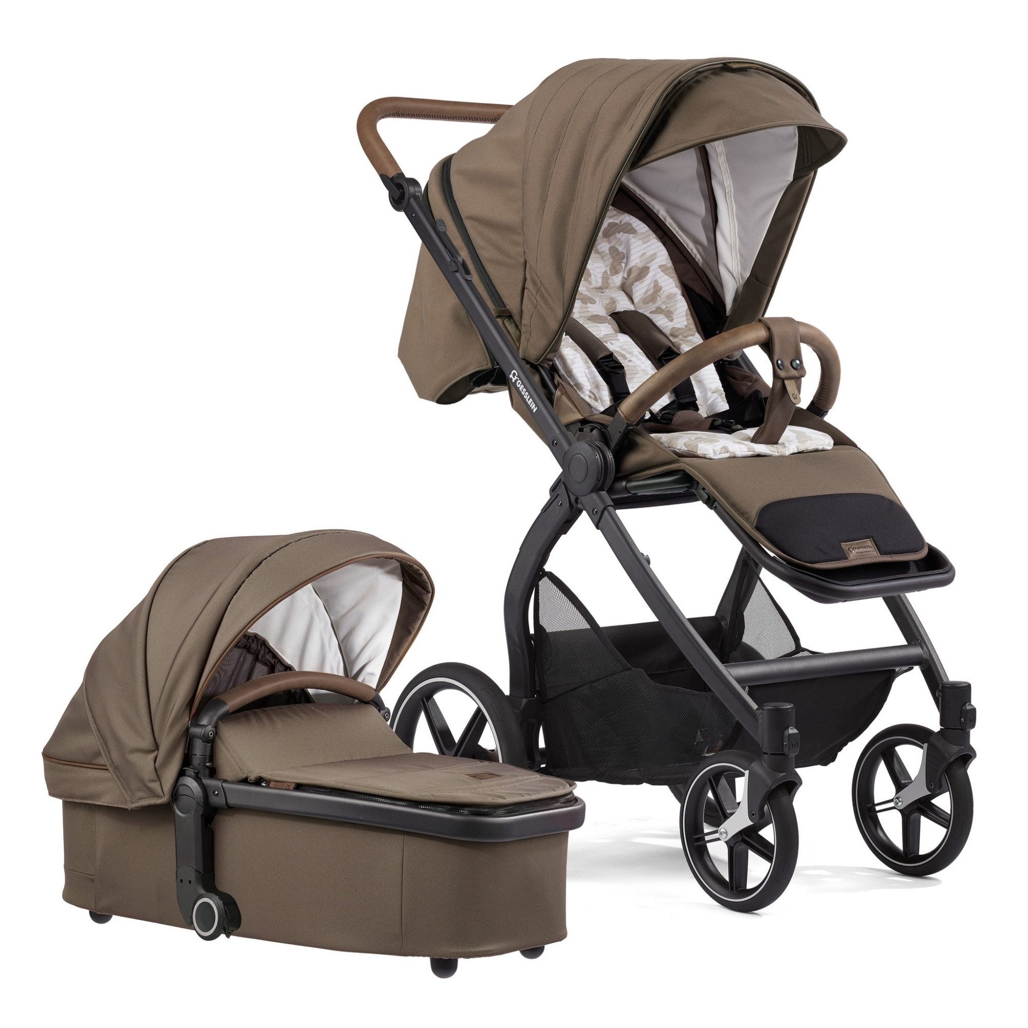Gesslein Kombi-Kinderwagen Gesslein FX4 Swing 2in1 Kinderwagen-Set inkl. Babywanne Panorama Relax