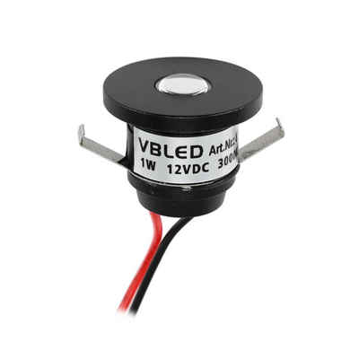 VBLED LED Einbauleuchte »1W VBLED LED Mini Einbauspot "ALDYNE" schwarz - 12VDC - IP65 - 3000K«