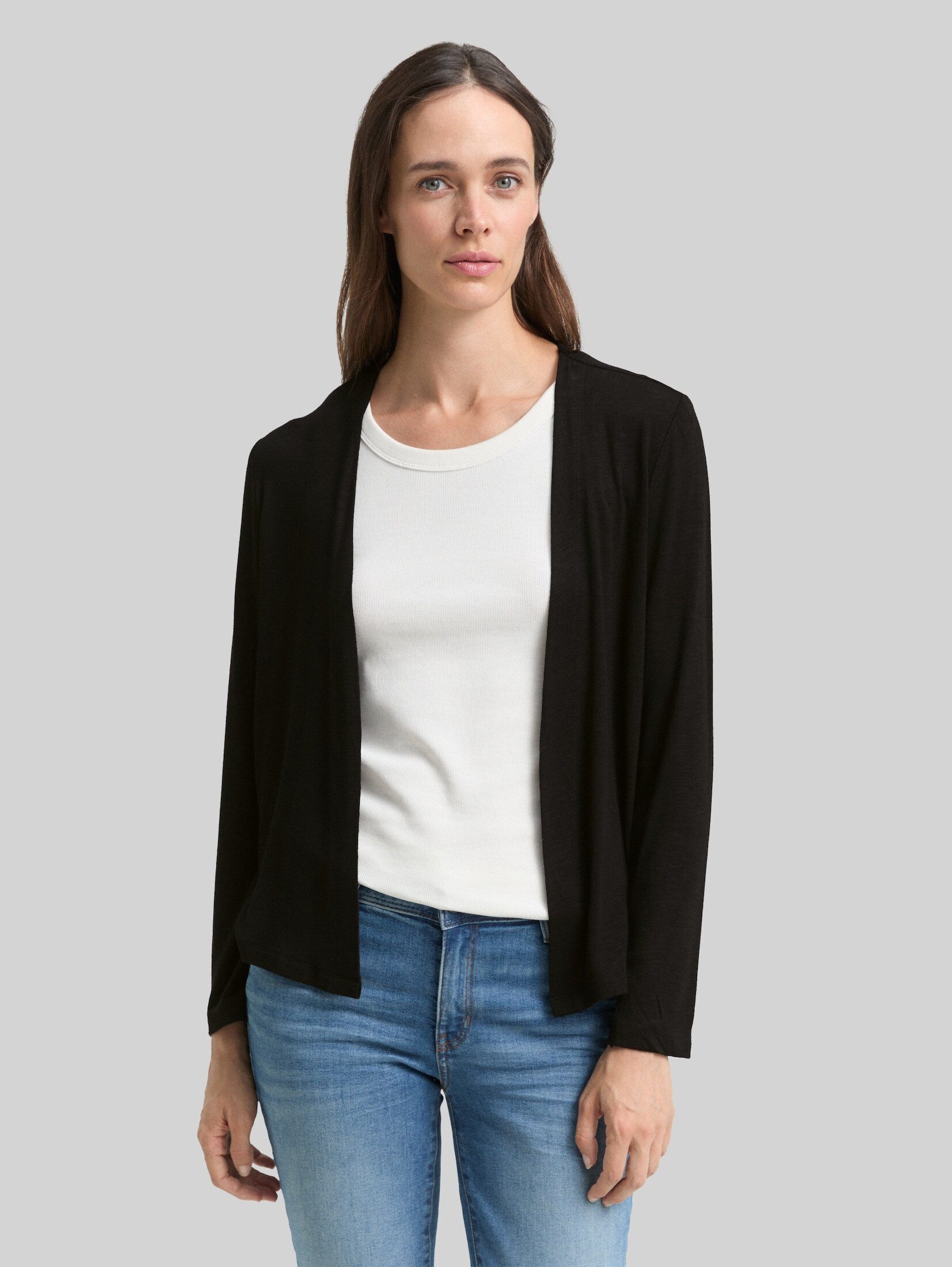 TOM TAILOR Langarmshirt T-Shirt Basic Cardigan