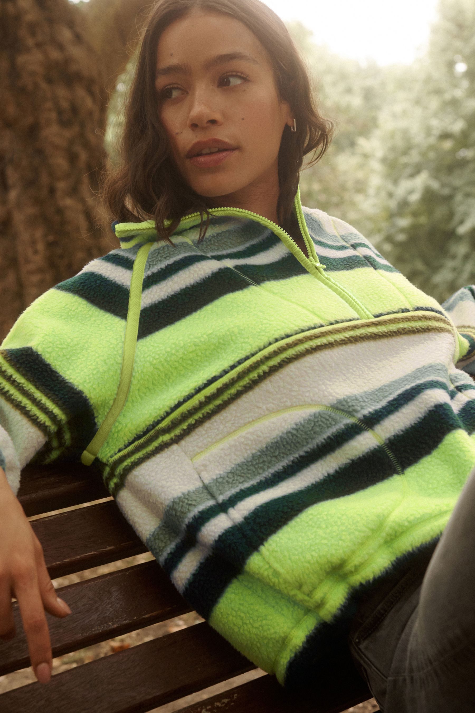 Next Fleecepullover Active Borg-Jacke mit Viertelreißverschluss (1-tlg)