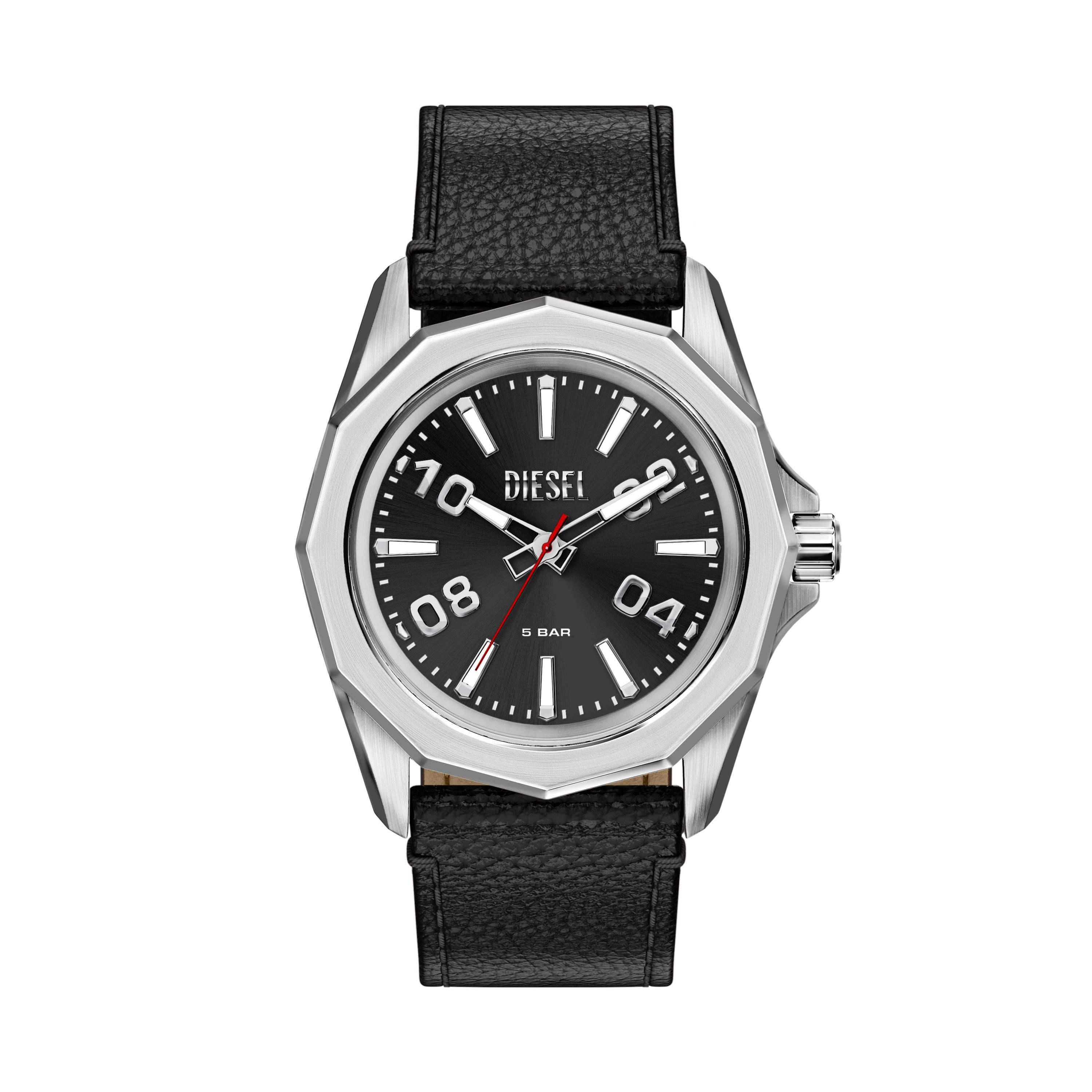 Diesel Quarzuhr Stinger 3-Hand DZ2248, Armbanduhr, Lederarmband, analog
