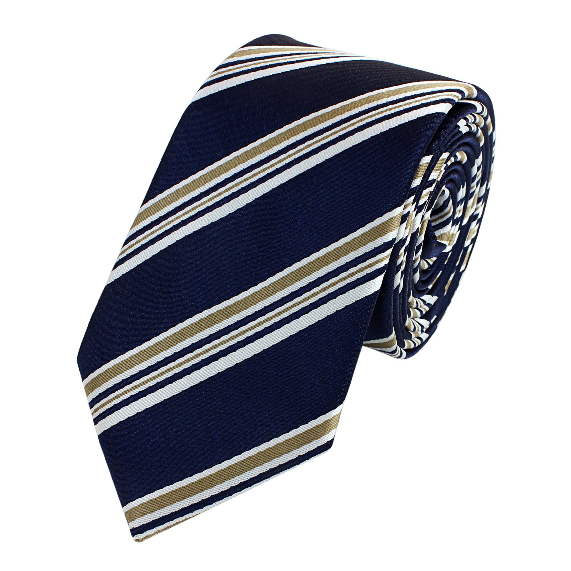 Krawatte Männer Tundra/Luxurious - Walnut Gestreift) Herren Blautöne Blaue Blue 6cm (6cm), in Fabio Schmal Farini (ohne Box, Abyss/Arid Krawatte - verschiedene Schwarzblau Schlips