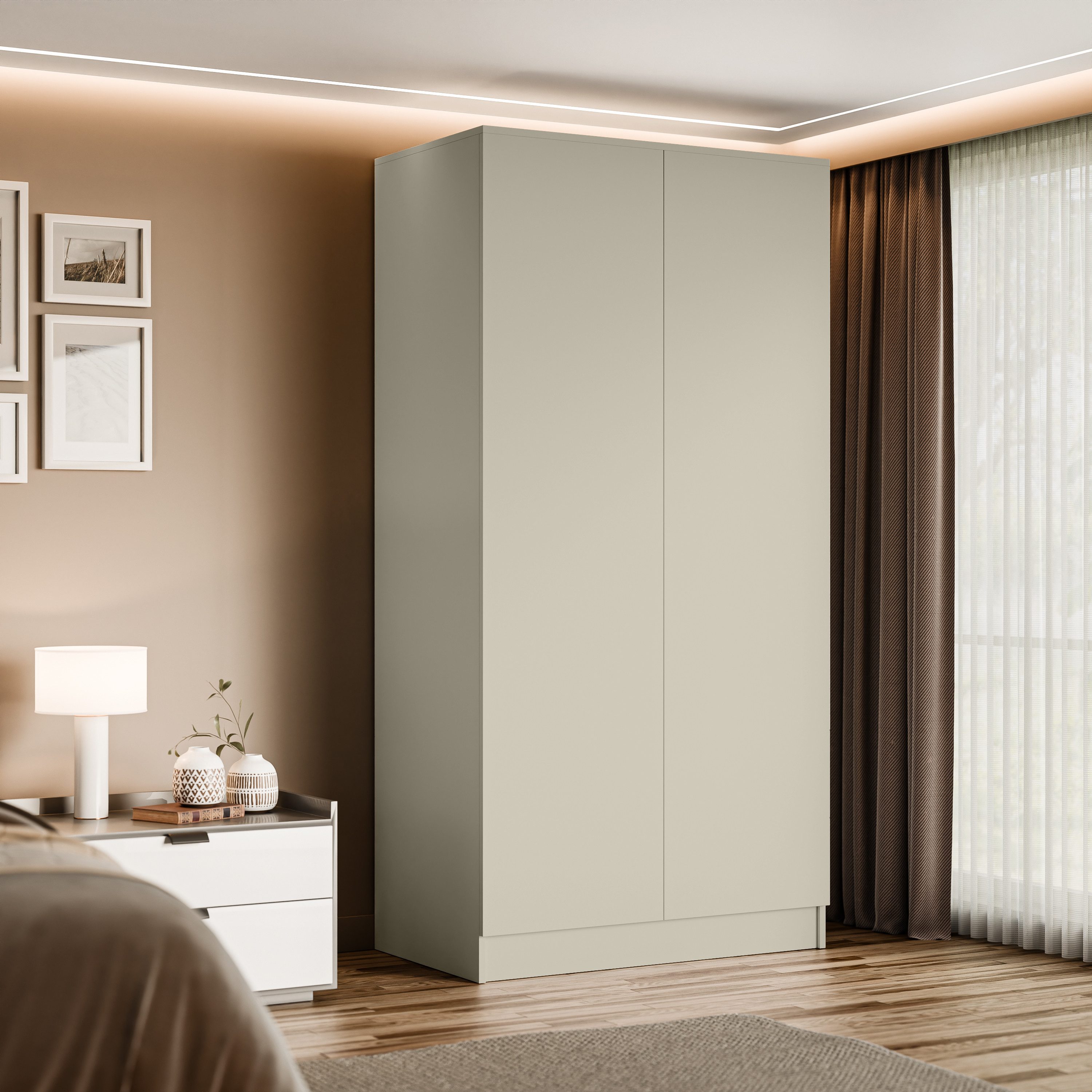 Beautysofa Kleiderschrank Zweitüriger mit Schiebetüren LOOK Erhältlich mit günstig online kaufen