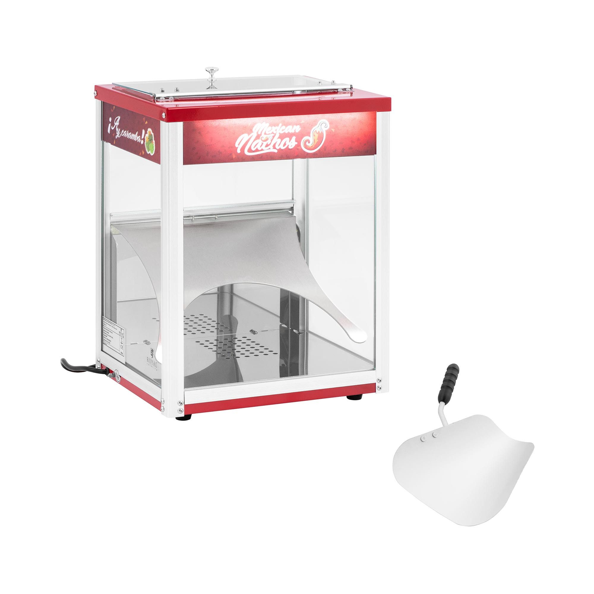 Royal Catering Speisenwärmer Nacho Wärmer 45 L Tortilla Popcorn Wärmetheke 55 °C LED-Beleuchtung