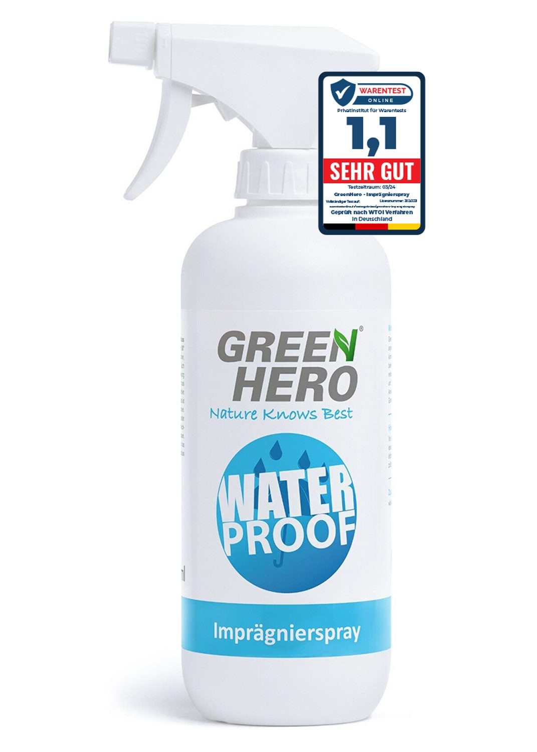 GreenHero Imprägnierung für Kleidung mit Nanoversieglung Imprägnierspray