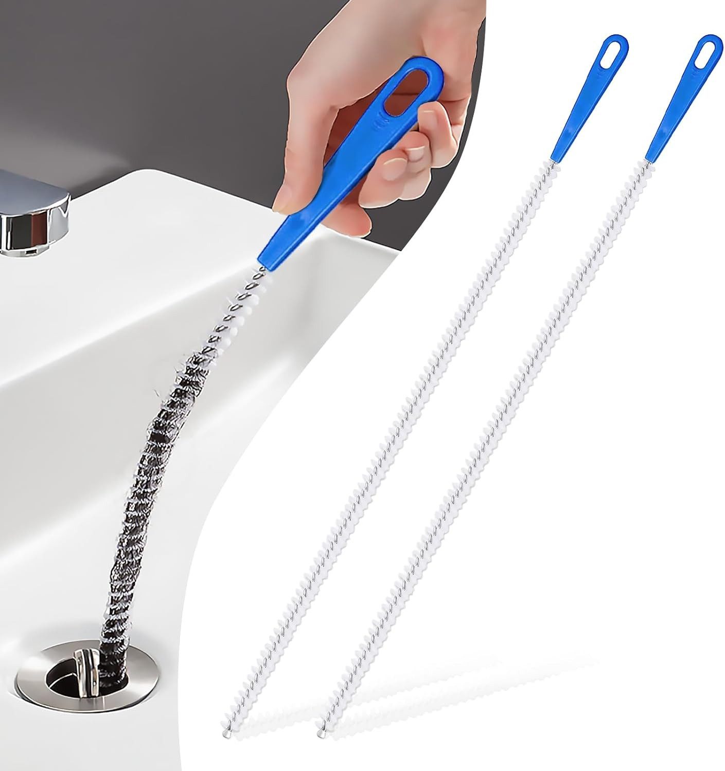 FELIXLEO Reinigungsbürste 4er Abflussbürste 45cm Für Abfluss Küche Waschbecken Badewanne, (1-tlg)