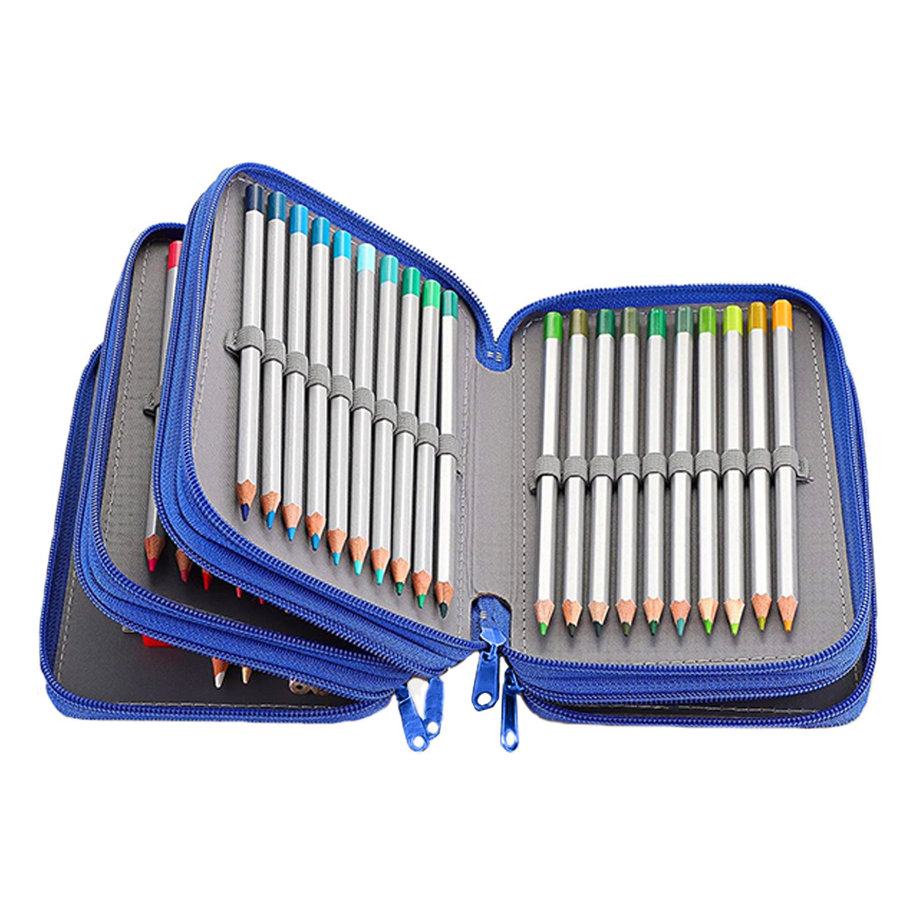 Mutig Federmäppchen Federtasche mit 72 Slots, hohe Kapazität, Bleistift-Organizer, (Federmappe aus Oxford-Stoff, tragbar und langlebig und wasserdicht, Großes Federmäppchen mit 4 Fächern, ideal für Büromaterial), Für Schüler, Jungen und Mädchen – ideal für Arbeit und Malerei