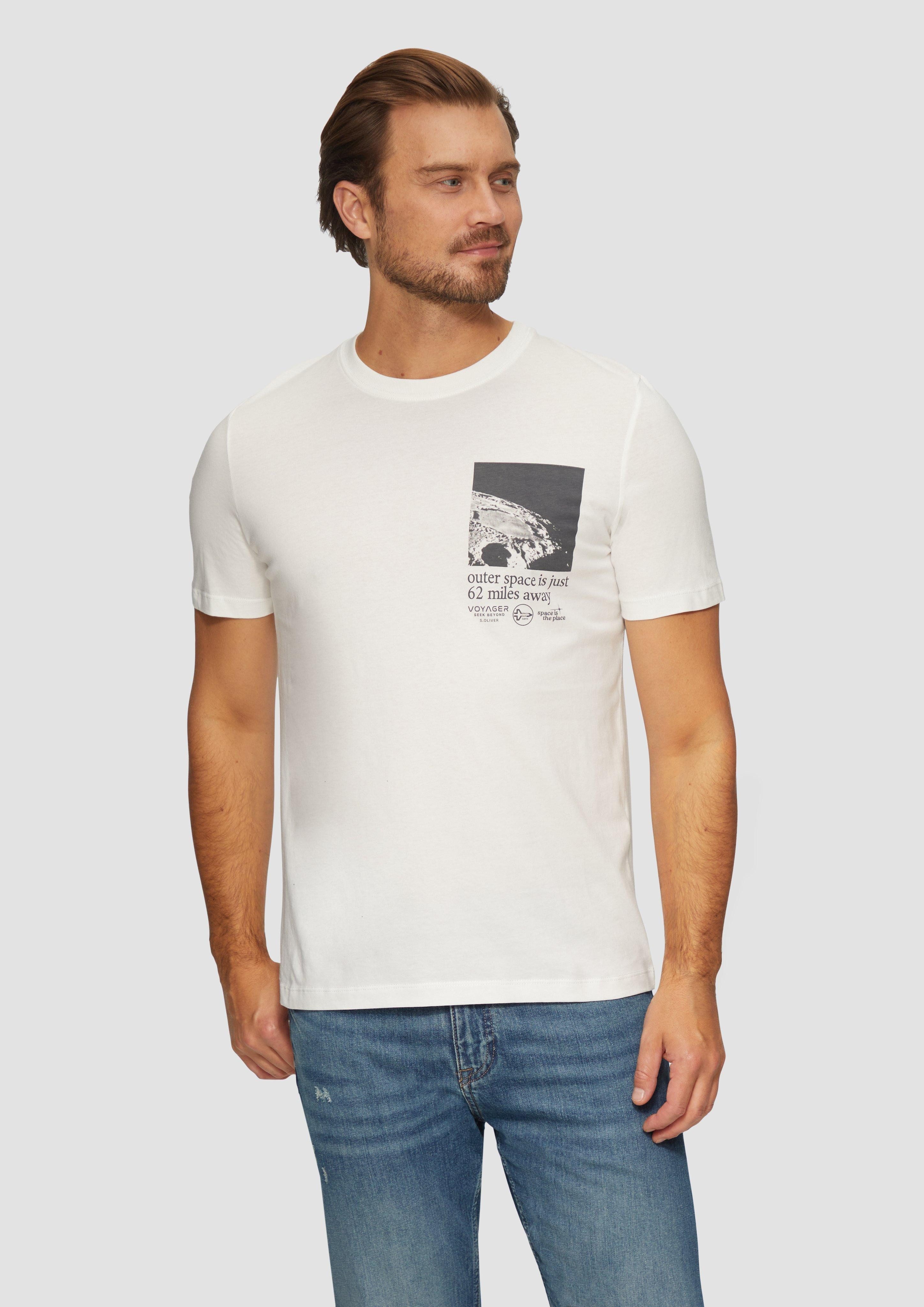 s.Oliver Kurzarmshirt Baumwoll-T-Shirt mit Frontprint günstig online kaufen