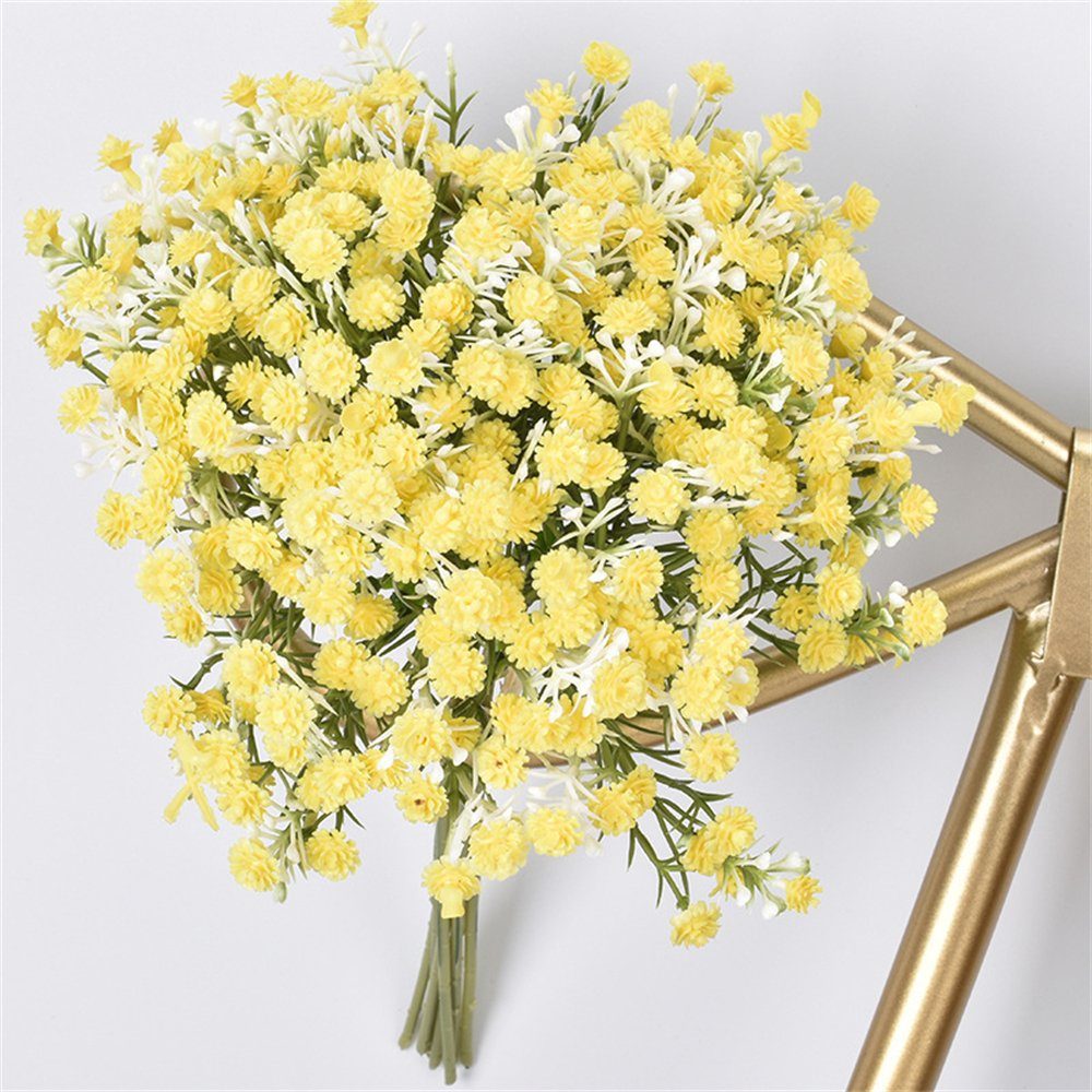 Künstliche Blumen, Rouemi Blumen, Heimdekoration Kunstblumenstrauß gefälschte Hochzeitsgeschenk Gelb