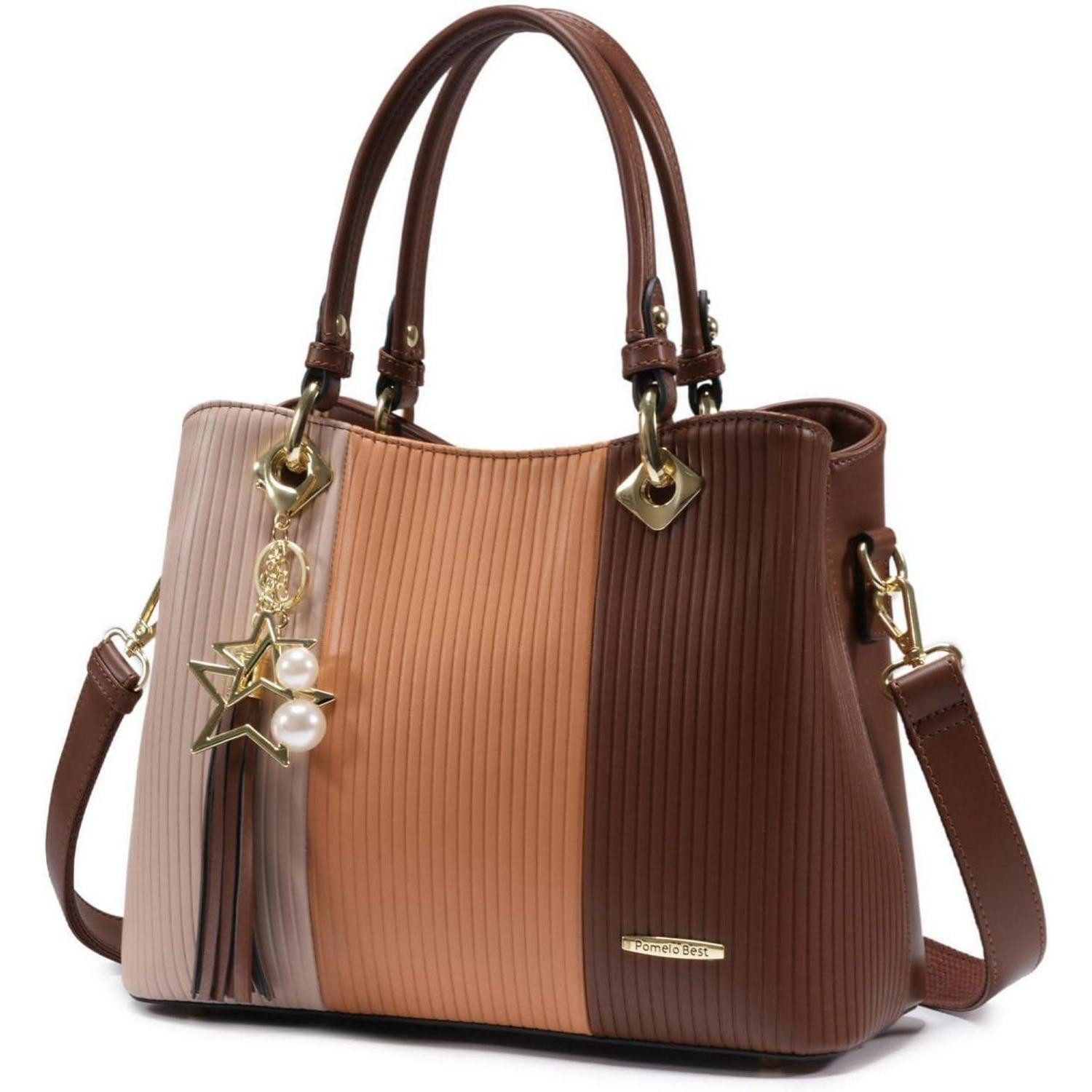 LuxusKollektion Handtasche Handtasche Damen Umhängetasche Gestreift Rosé-terrakotta