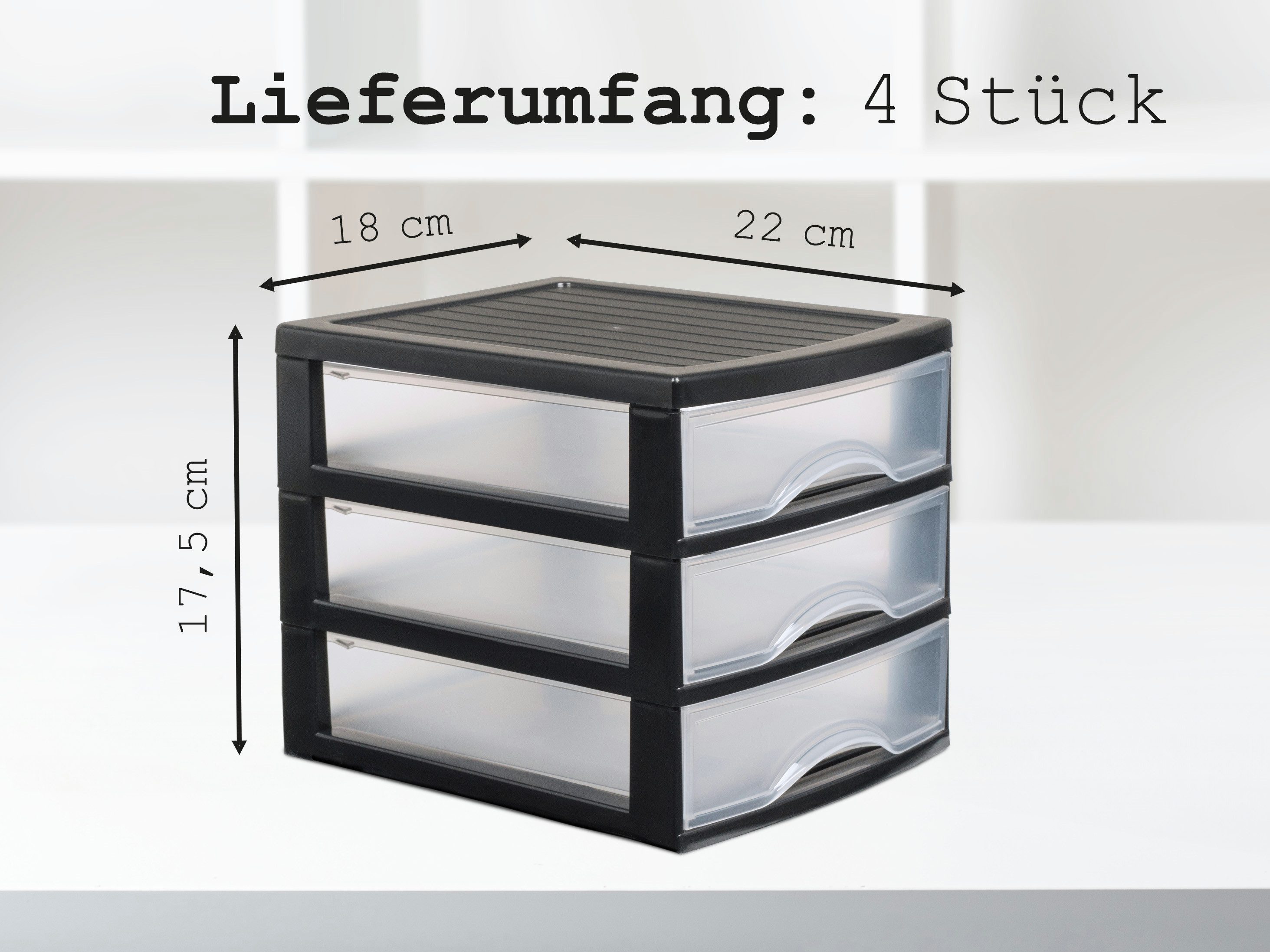 Hausfelder Schubladenbox Schubladenschrank A5 4 Stk. günstig online kaufen
