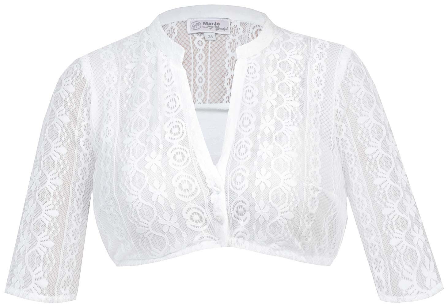 Dirndlbluse Dirndlbluse Ginger-Linda Halbarm weiß