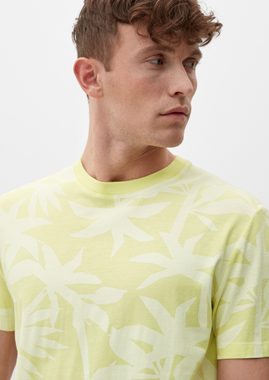 s.Oliver Kurzarmshirt Baumwollshirt mit Allover-Print Garment Dye