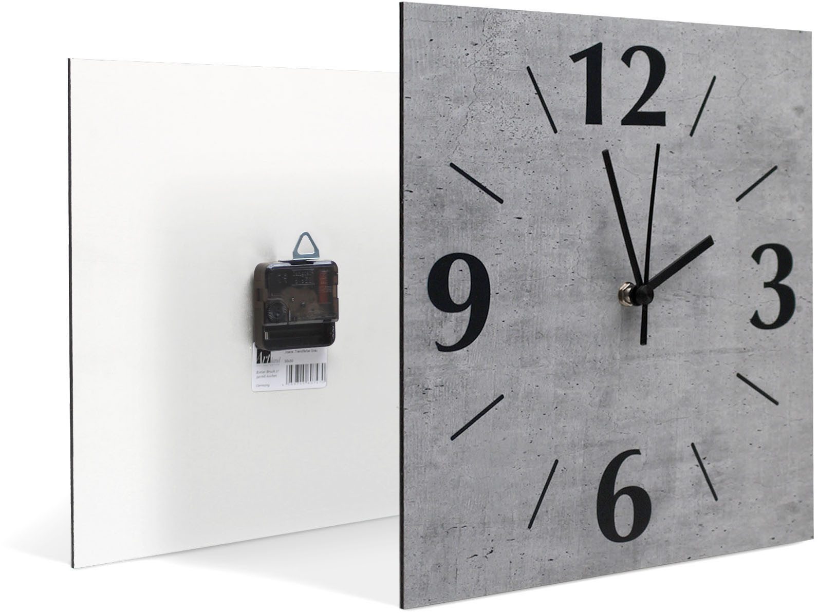 Artland Wanduhr Schiefer (wahlweise mit Quarz- oder Funkuhrwerk, lautlos ohne Tickgeräusche)