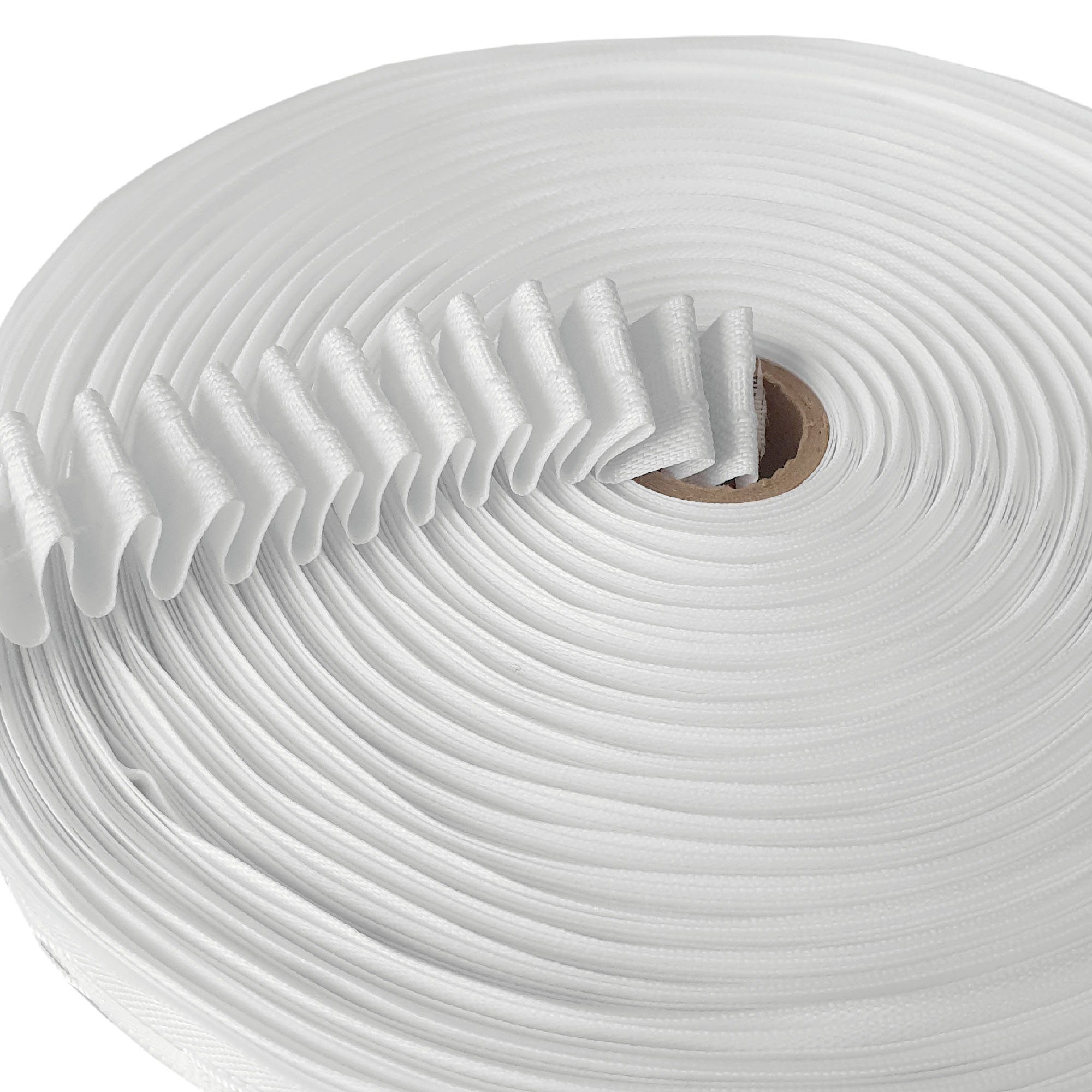Bestlivings Kräuselband FP-25-1D, Gardinen, Vorhänge, Gardinenstoff, Universalband "Weiß" 25mm (Länge: 5m - 50m), Gardinenband