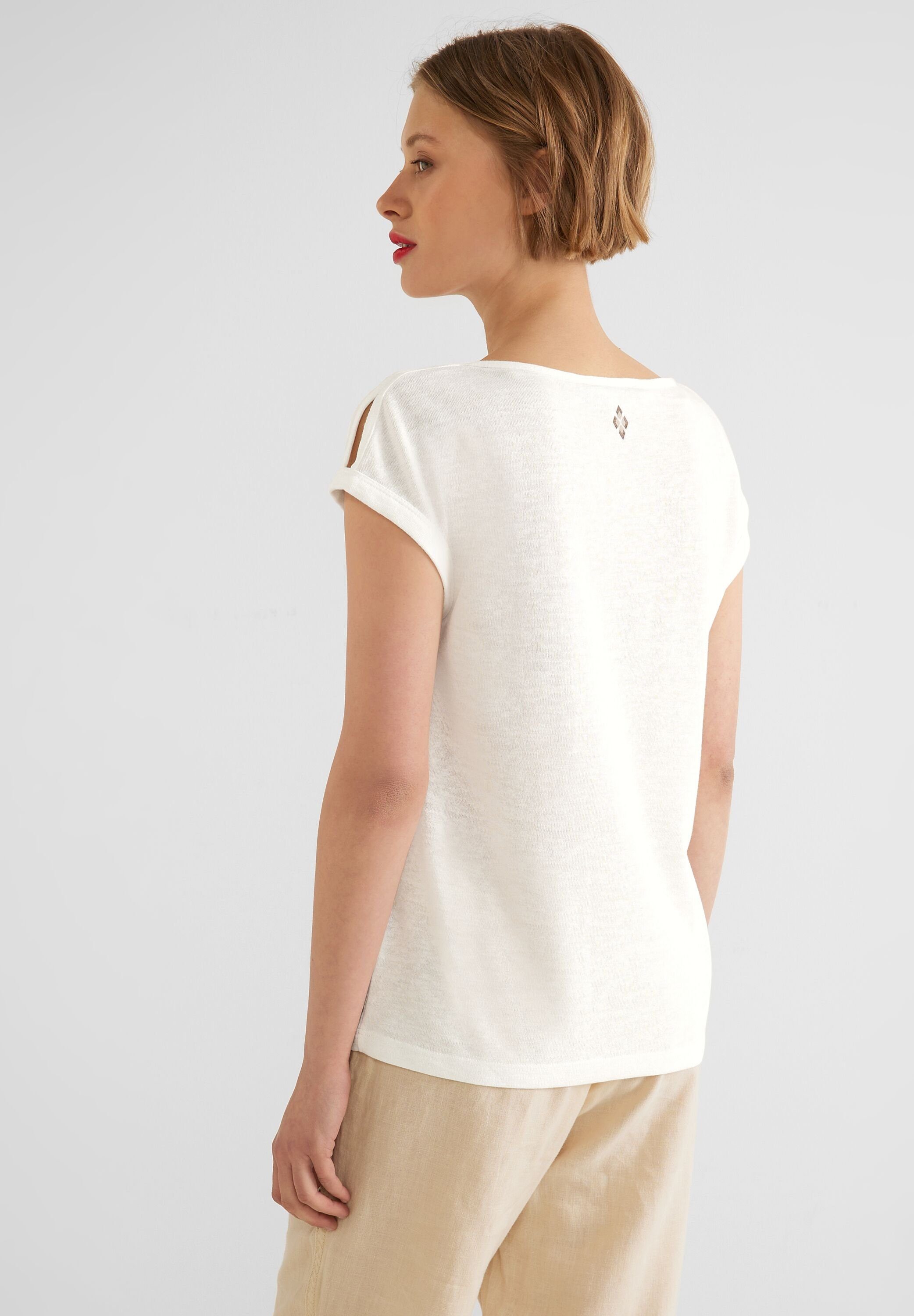 T-Shirt white ONE mit off Schultern STREET überschnittenen