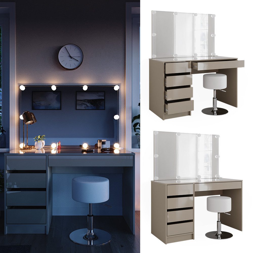 Vicco Schminktisch Sherry, Greige, 120 cm günstig online kaufen