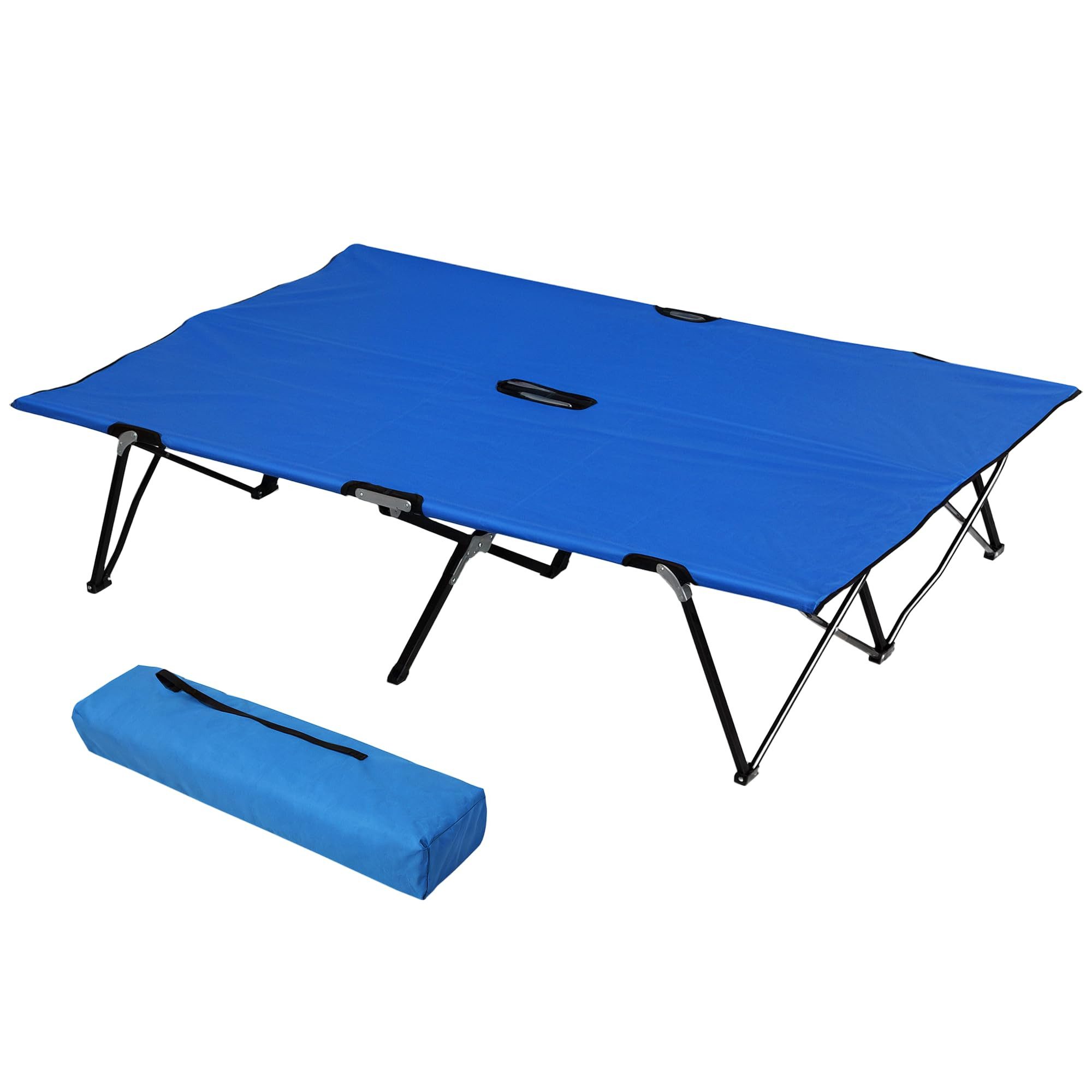 BlingBin Klappbett Faltbares Campingbett für 2 Personen, wird mit Tragetasche geliefert (1er Set, 1-St., 193 x 125 x 40 cm (L x B x H) Klappbett mit Tragetasche, Tragkraft bis 136 kg, Oxford-Stahlbett