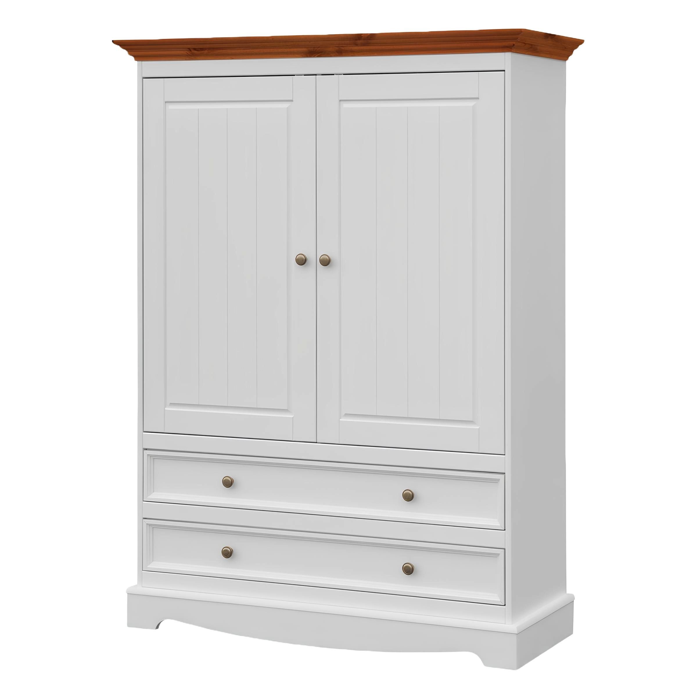 Xlmoebel Kleiderschrank Rustikaler Holzschrank im Landhausstil für Hotelzimmer (1-St., Kleiderschrank) Hergestellt in Europa