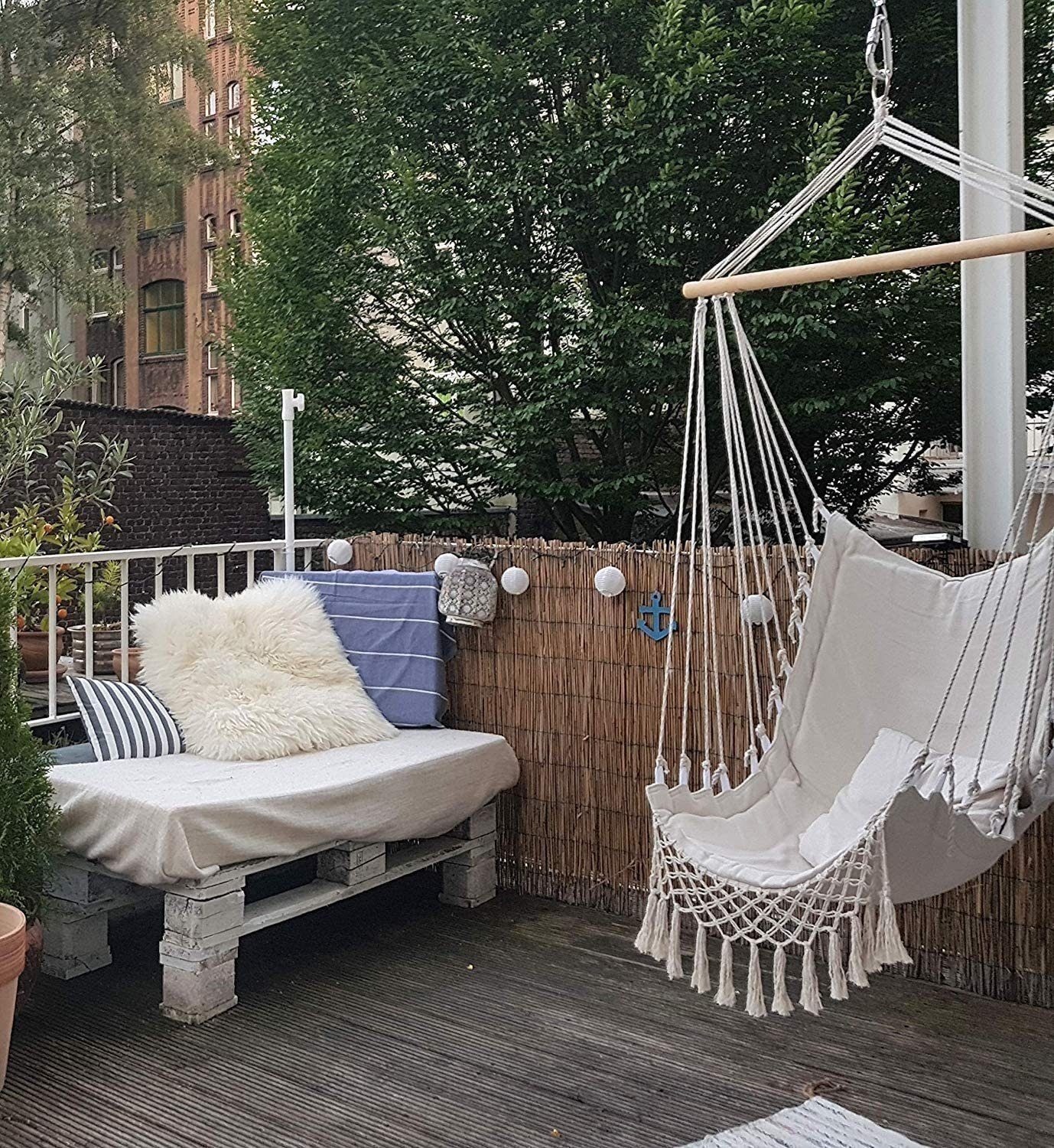 habeig Hängesessel Hängesessel beige Hängestuhl Hängeschaukel Sessel günstig online kaufen