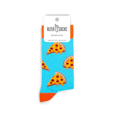 AlterSocks Freizeitsocken Lustige Socken Pizza Socken Damen & Herren Unisex Größe 36 – 45