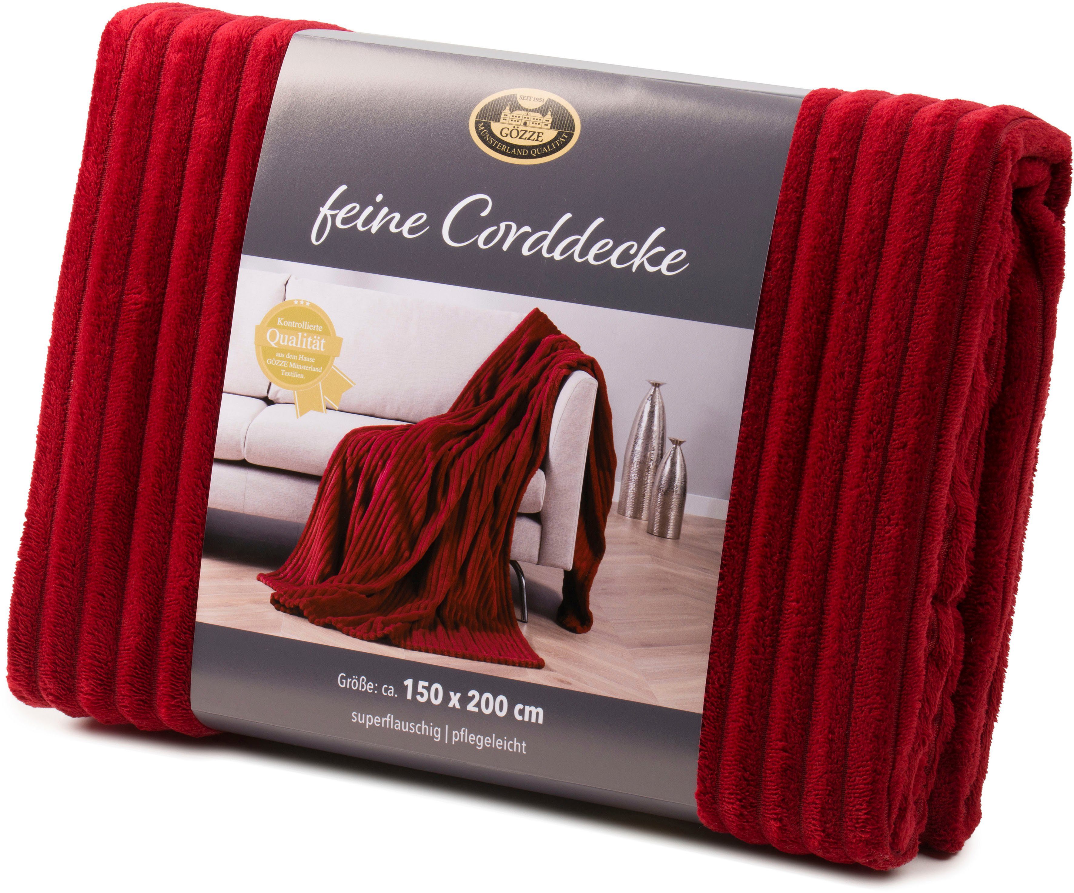 Wohndecke Feincord Kuscheldecke, Gözze, flauschig weich und wohlig warm – Bild 4 von 5