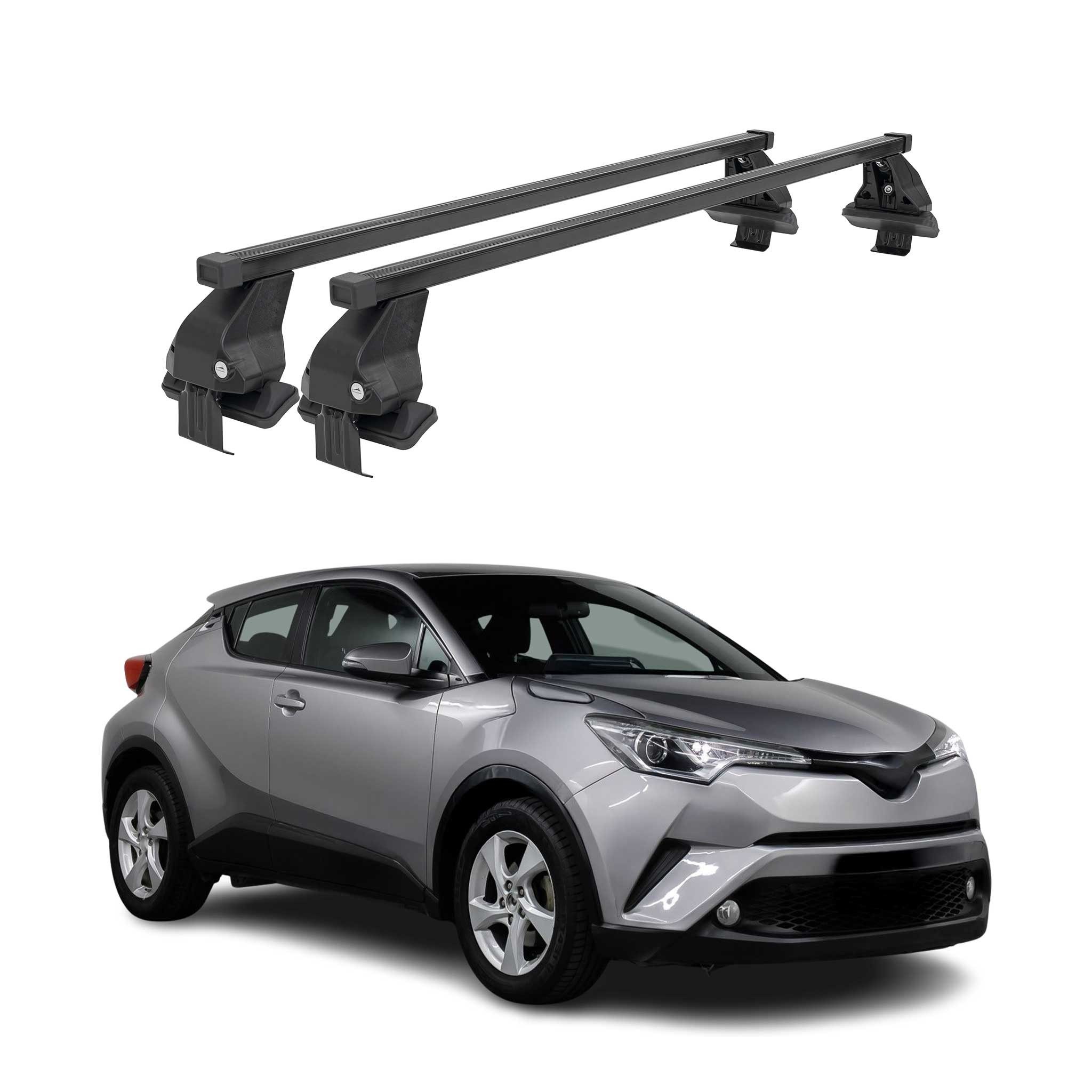 OMAC Dachträger Menabo Stahl Gepäckträger für Toyota C-HR 2016-2025 Schwarz 2x (2-St), Wasserbeständig,Abnehmbar,Multifunktional,Leichtgewichtig