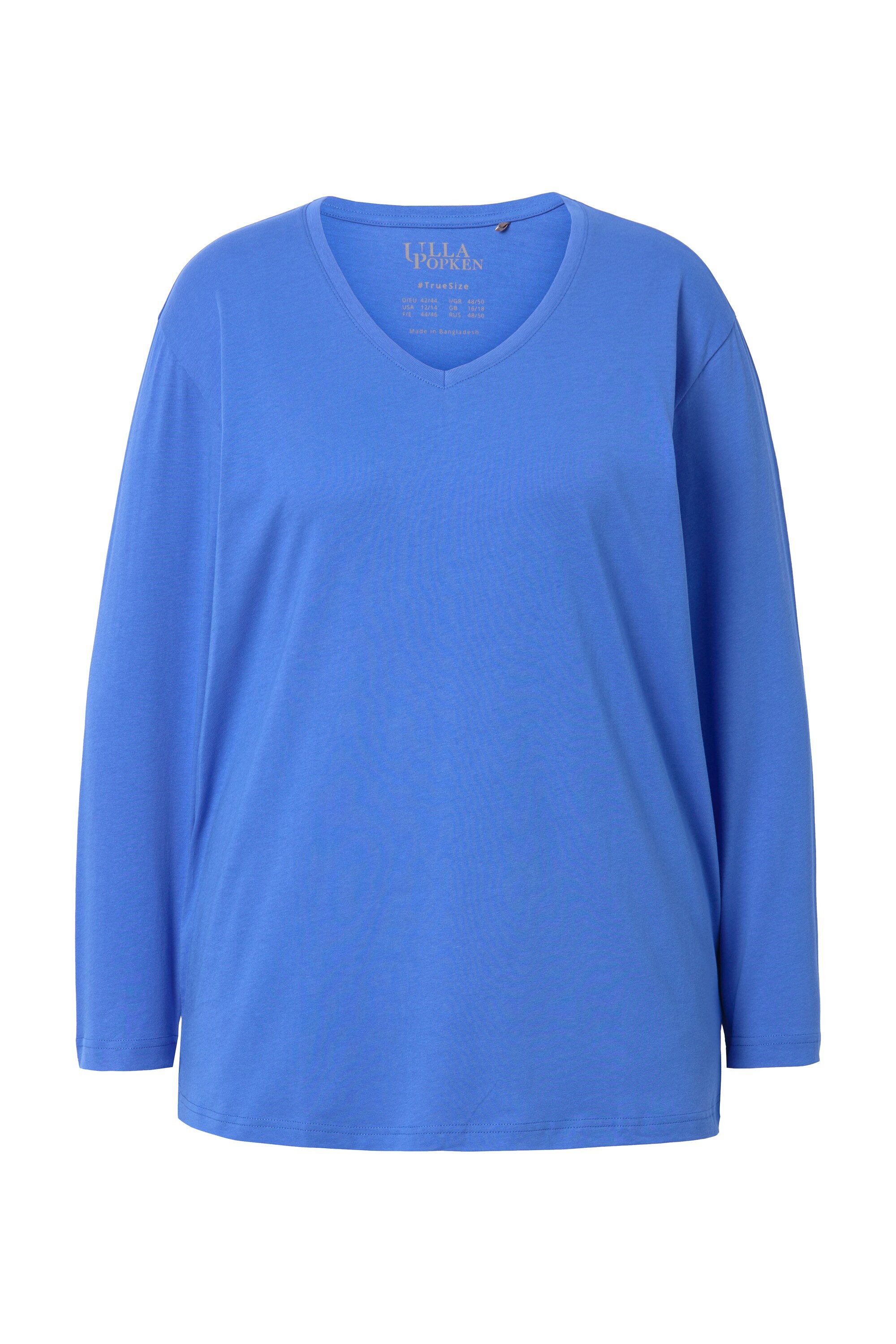 Ulla Popken T-Shirt Shirt V-Ausschnitt Relaxed Langarm günstig online kaufen