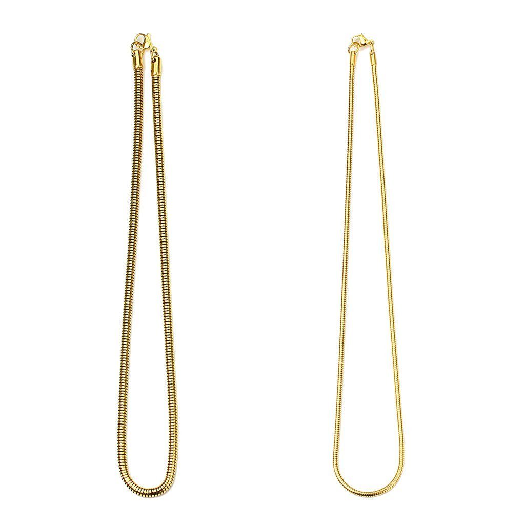 BUNGSA Goldkette Kette runde Schlangenglieder - Edelstahl erhältlich in aus Unisex Halskette 6 Necklace (1-tlg)