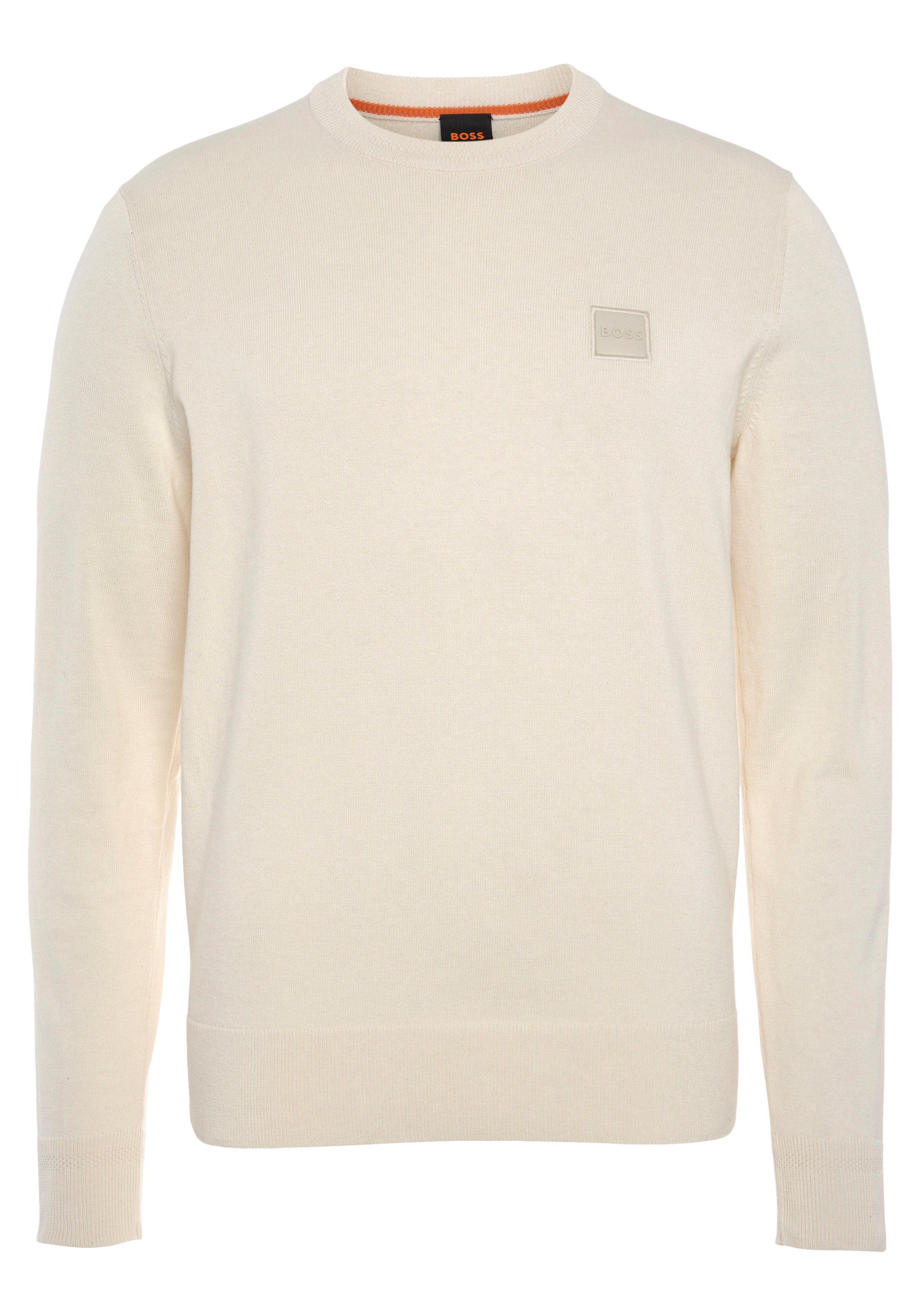 BOSS ORANGE Strickpullover Kanovano mit Kaschmiranteil Open White131