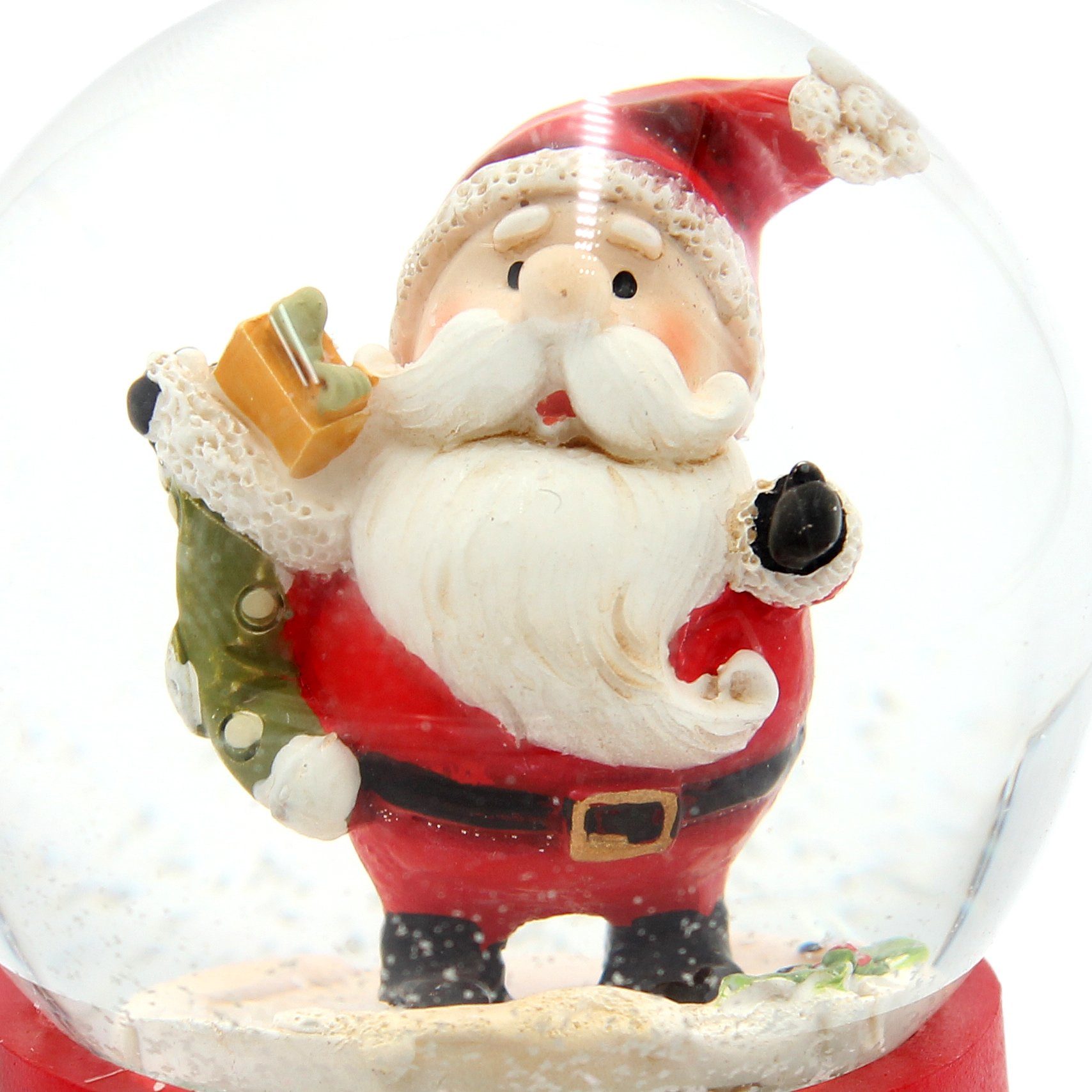 Weihnachtsmann gold Ausführungen Dekohelden24 St) Schneekugel Schneekugel Gnom / (1 verschiedenen