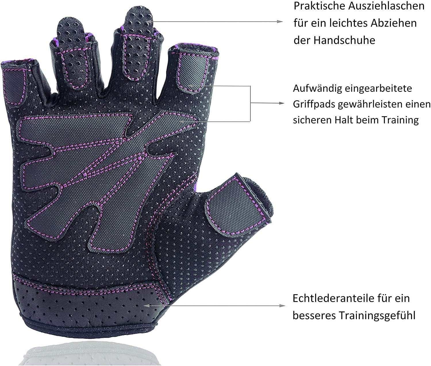 Gym & Gentle Trainingshandschuhe Fitnesshandschuhe für Damen - Schutz für Frauen beim Sport/Kraftsport