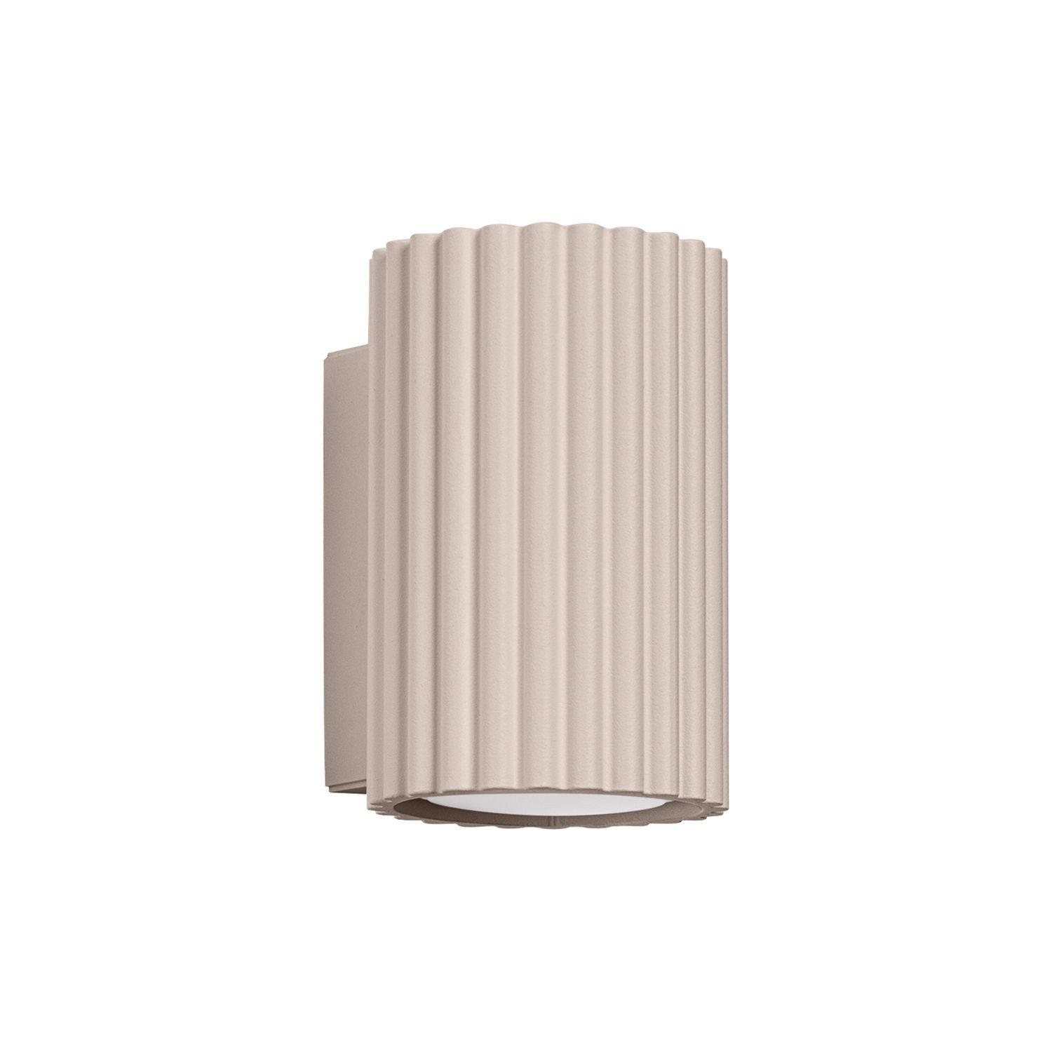 Licht-Erlebnisse Wandleuchte BERTA, ohne Leuchtmittel, Aluminium GU10 IP20 10 cm hoch Up Down Taupe Modern