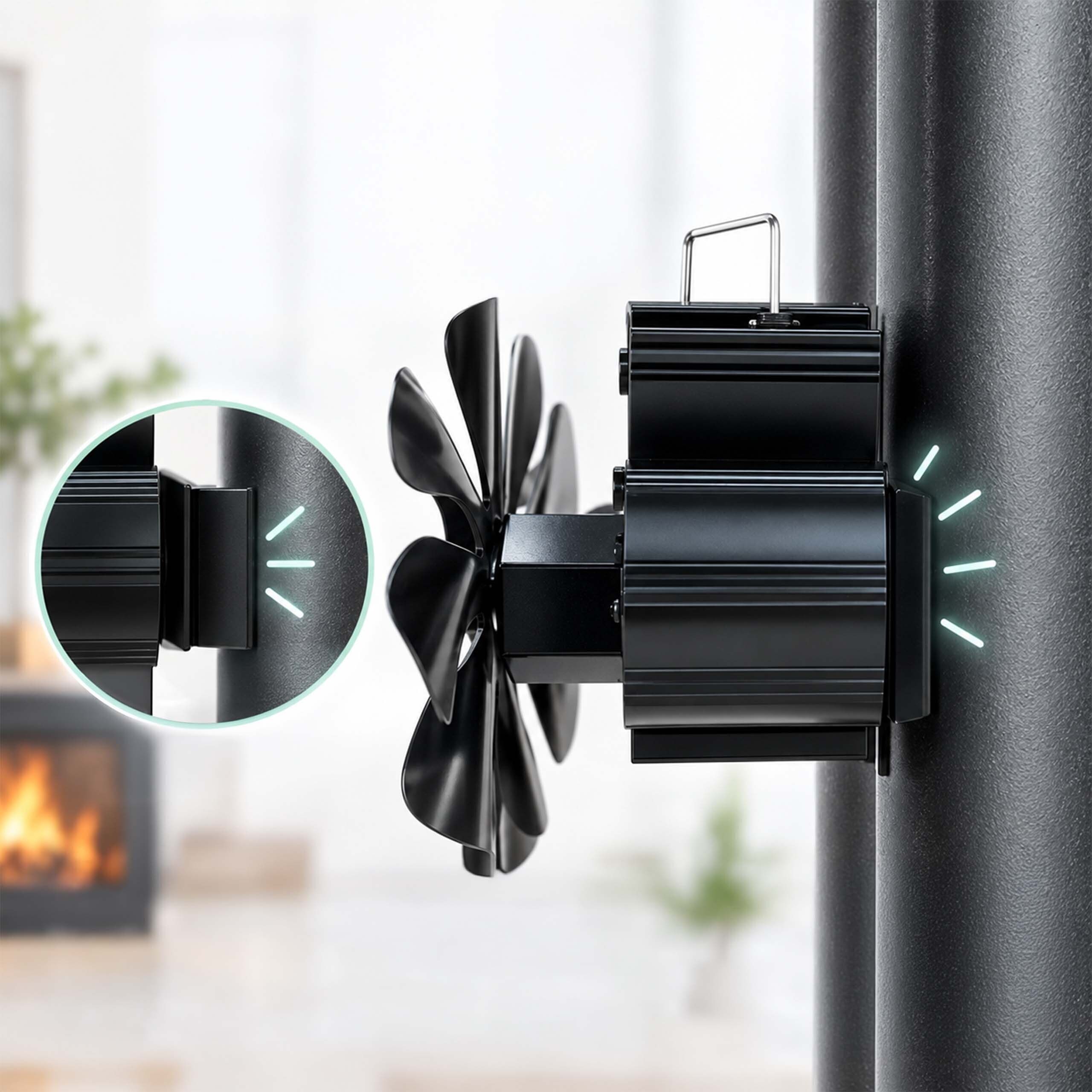 relaxdays Kaminventilator für Ofenrohr magnetisch – Bild 5 von 5