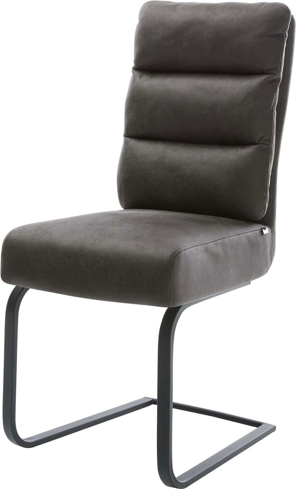 DELIFE Polsterstuhl Pela-Flex, Freischwinger flach Schwarz Mikrofaser Anthr günstig online kaufen